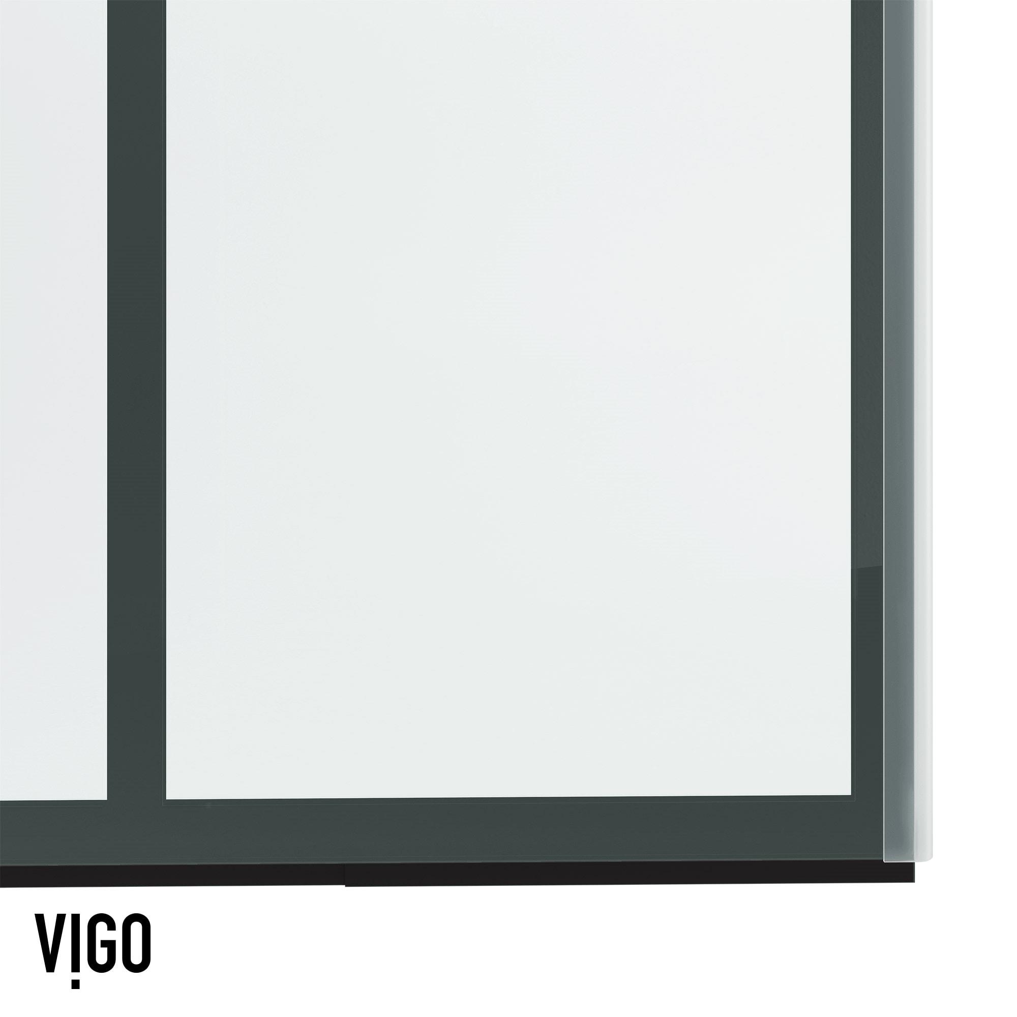 Houston 56-60" W x 76" H Double Sliding Frameless Shower Door with 3/8" Grid Clear Glass