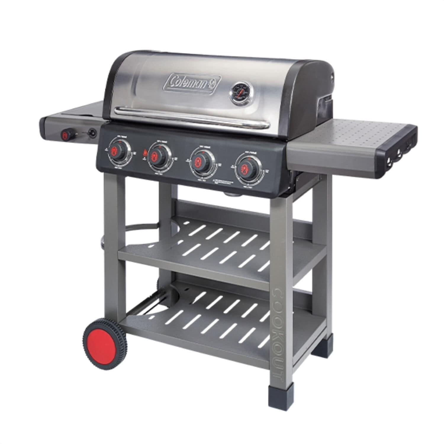 Coleman Cookout 4-Burner 36,000 BTU Propane BBQ Gas Grill w/ Side Burner, 637-Sq. In Cooking Surface