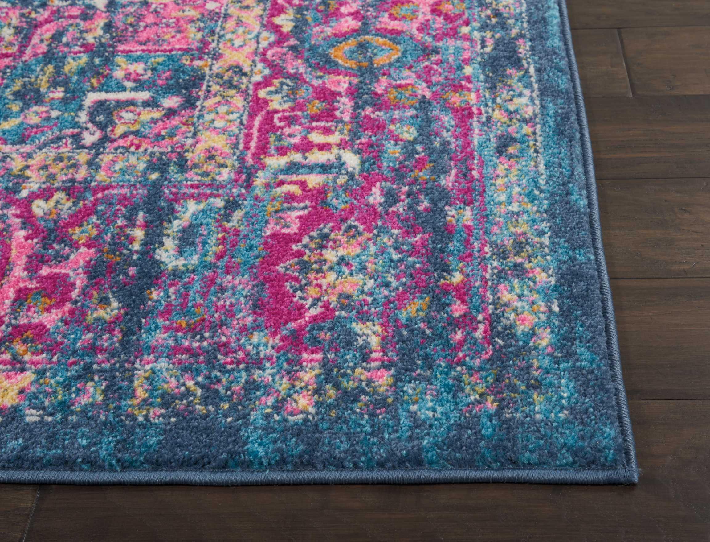 Nourison Passion Medallion Bohemian Indoor Rug Blue 6'7" x 9'6"
