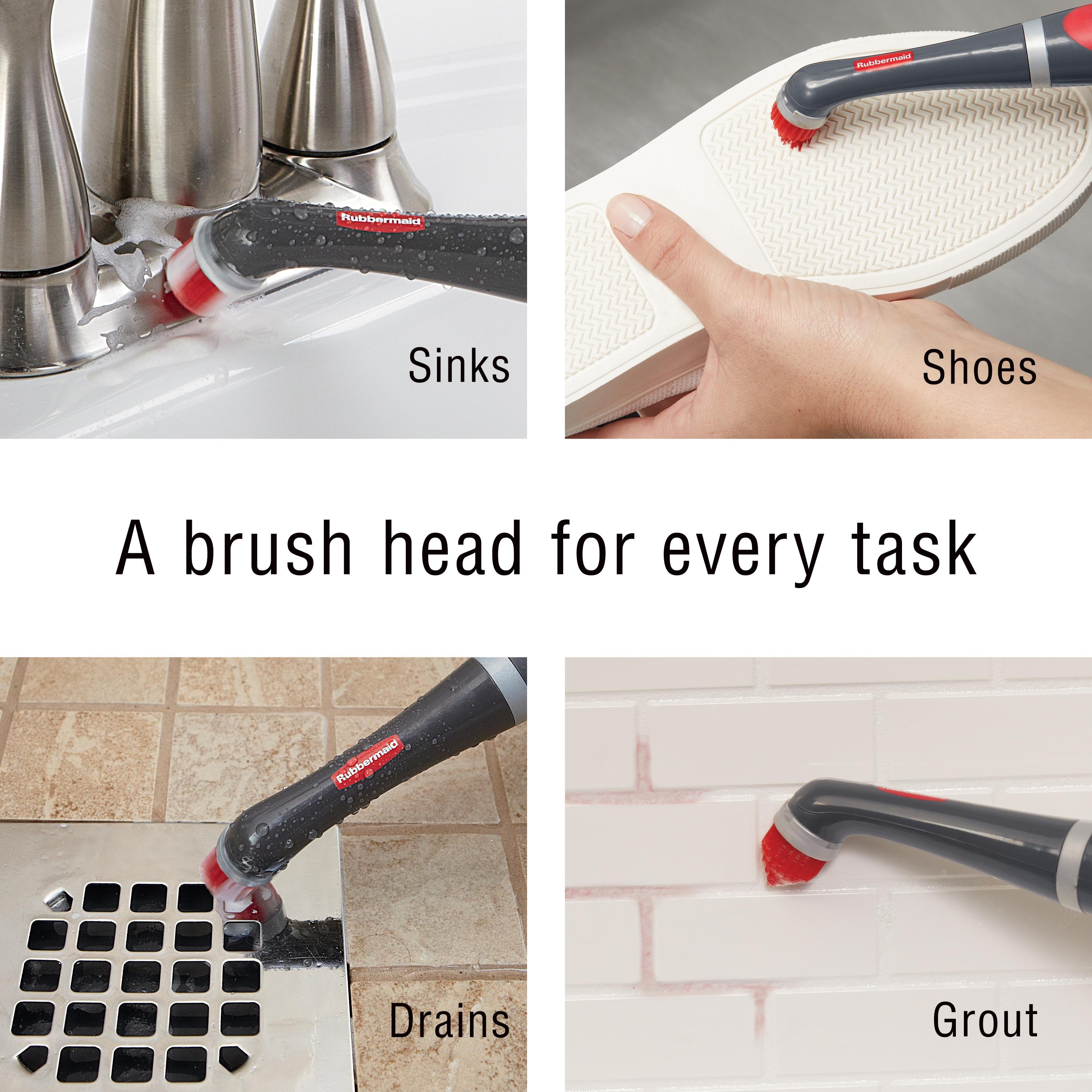 Rubbermaid Power Scrubber with 1 All-Purpose Scrubbing Head and 1 Grout Scrubbing Head