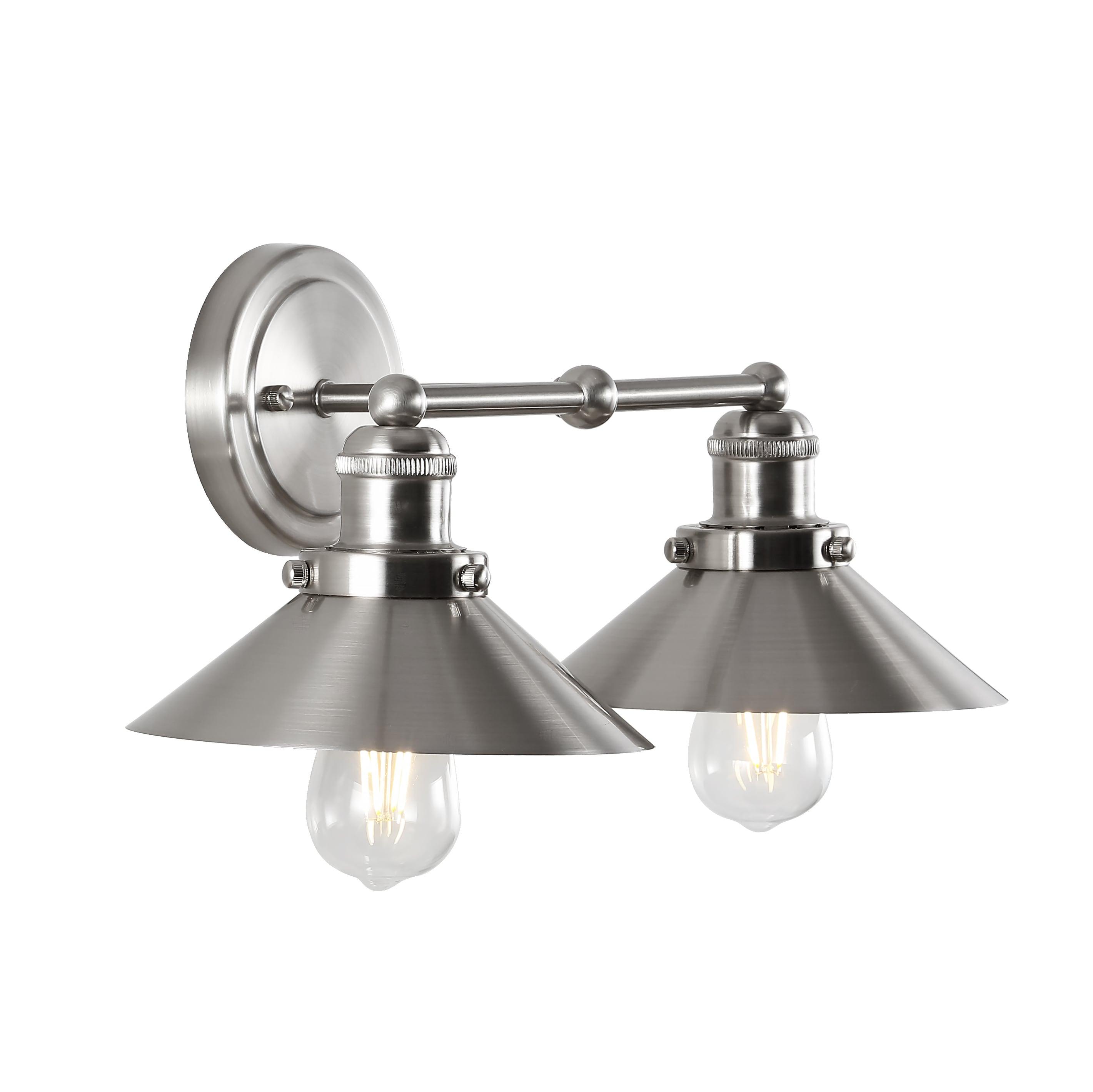 July 17.5 in. 2-Light Nickel Metal Vanity Light