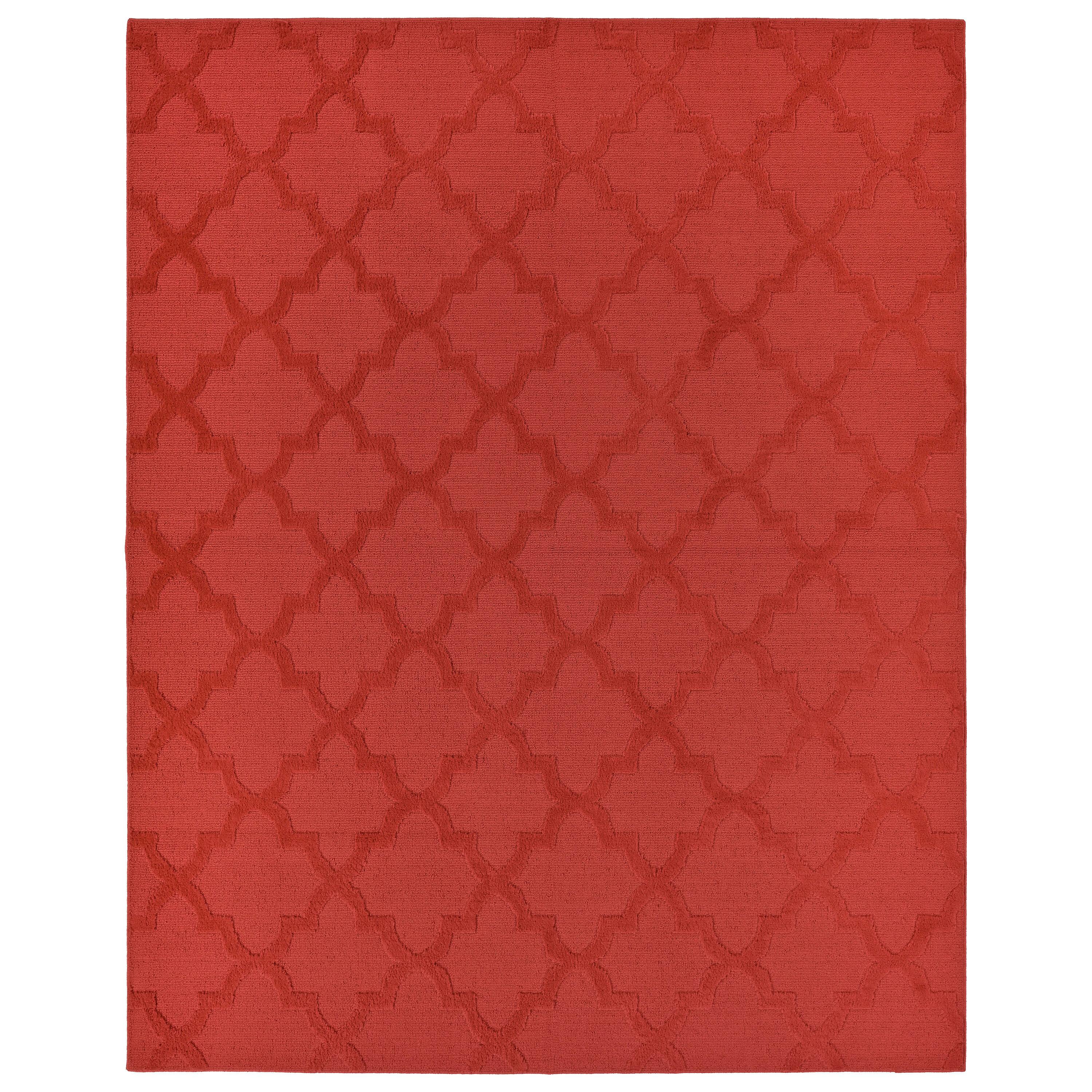 Garland Rug Quatro Polypropylene Chili Red Indoor Area Rug, 7'6" x 9'6"