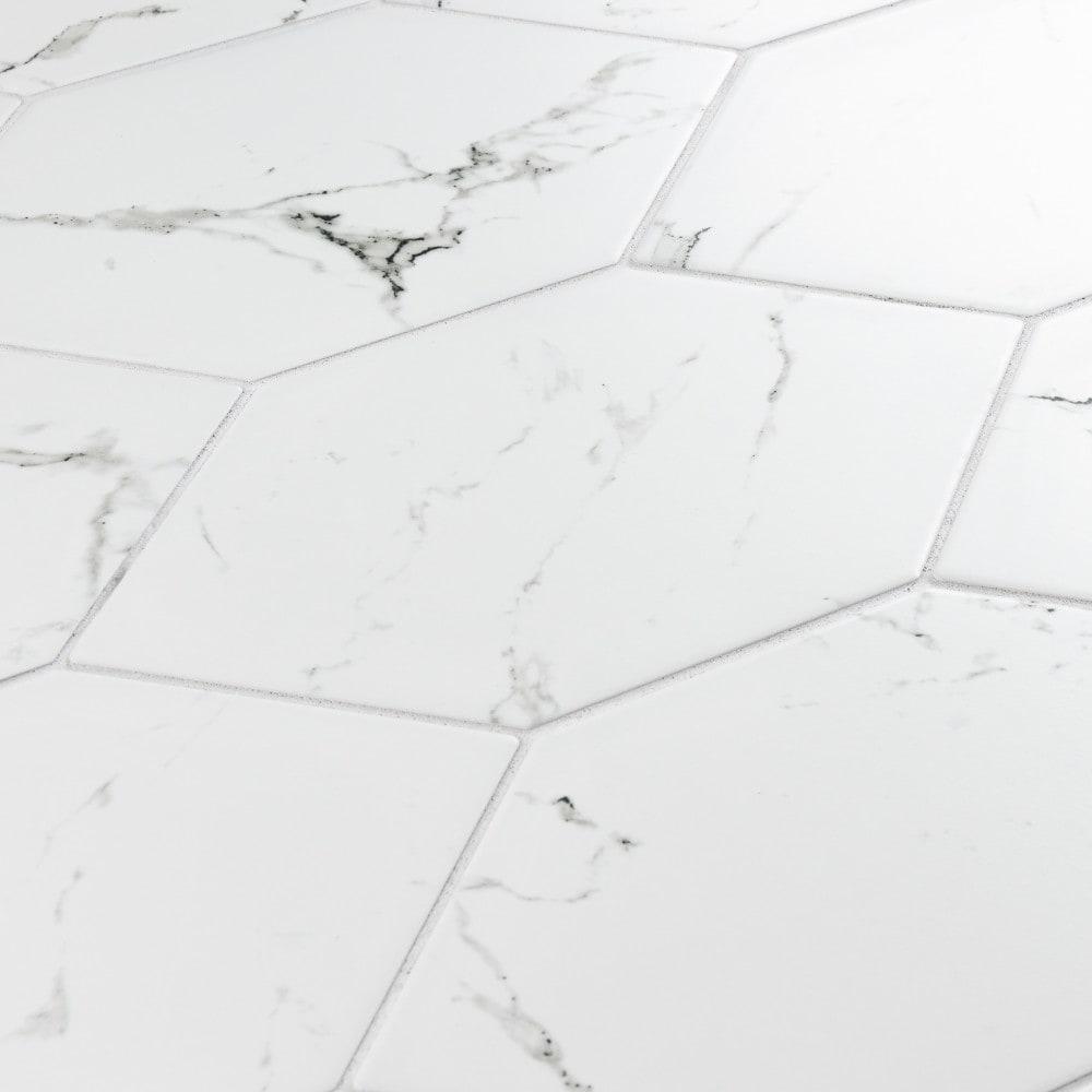 Timeless Calacatta Kayak 6-1/2" x 12-1/2" Porcelain Stone Look Wall & Floor Tile