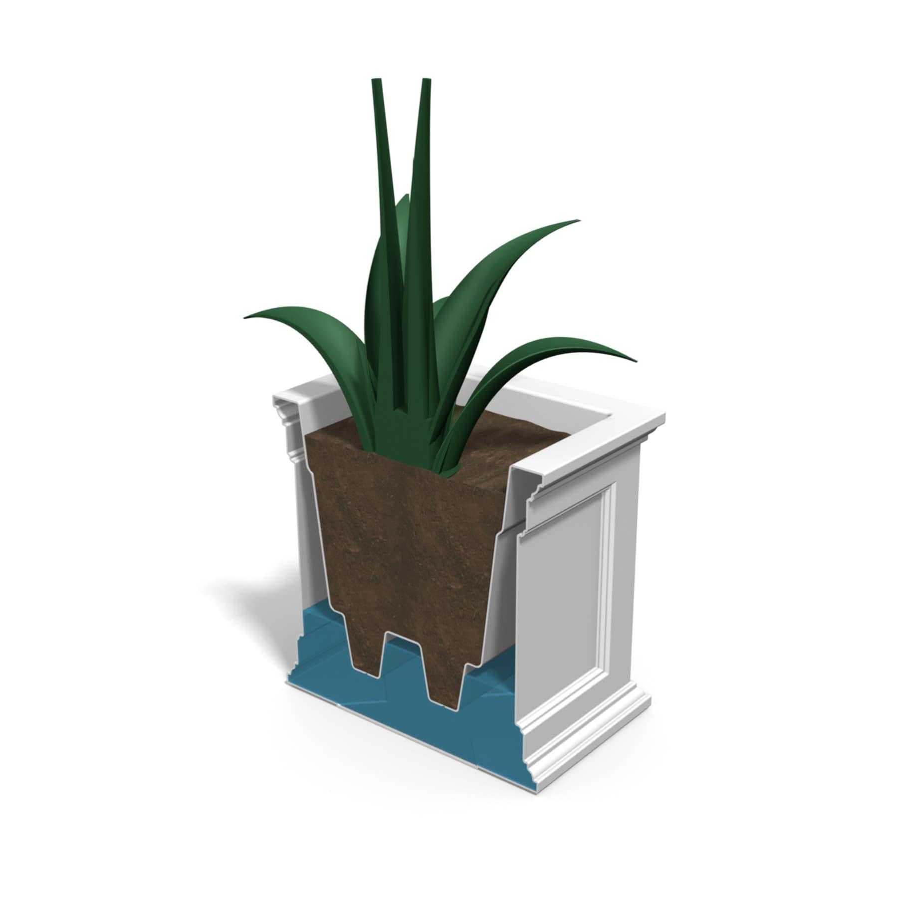 Mayne Fairfield 20" x 20" x 20" Square White Self Watering Plastic Planter