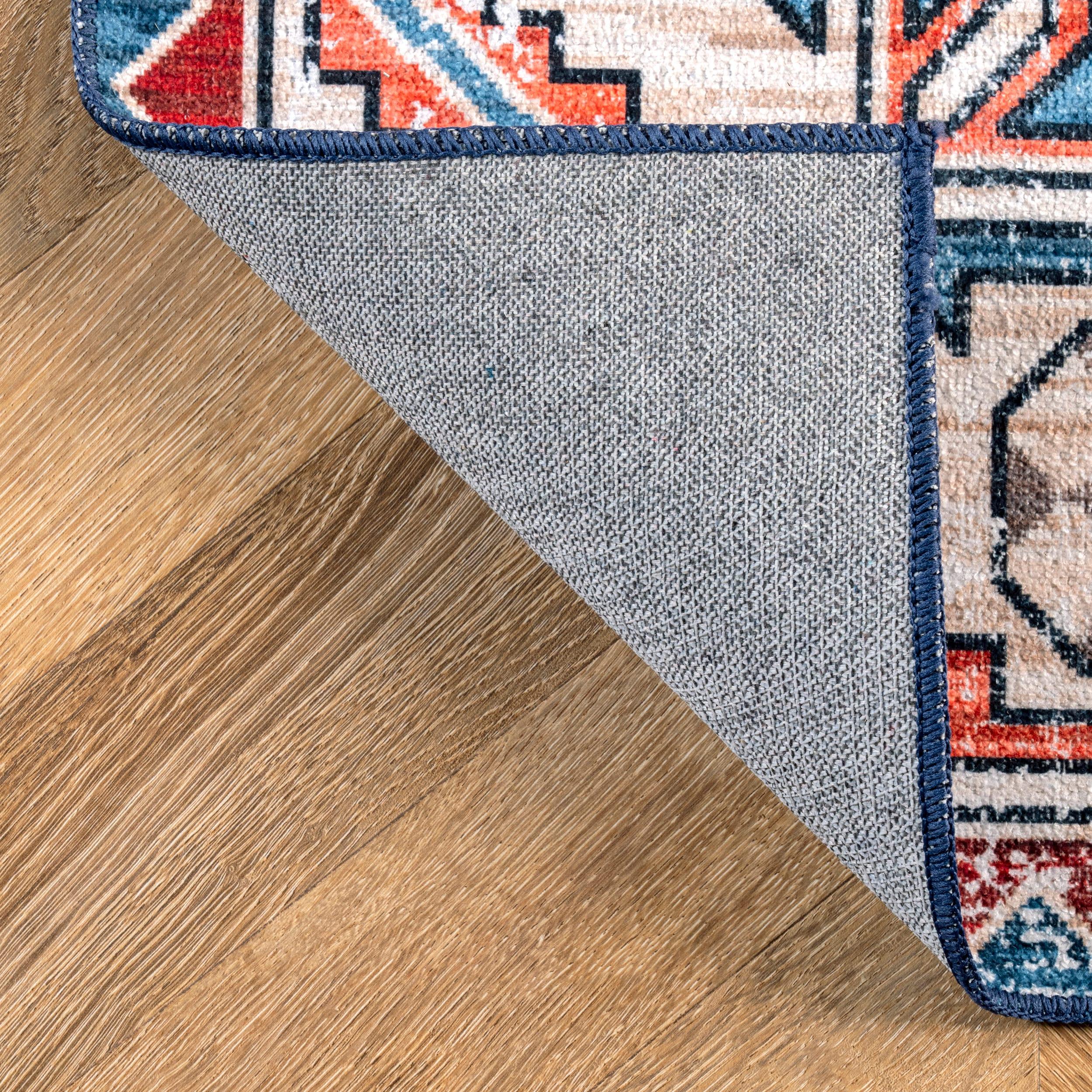 Nuloom Marli Pet Friendly Machine Washable Faded Medallion Area Rug, 5' x 8', Rust