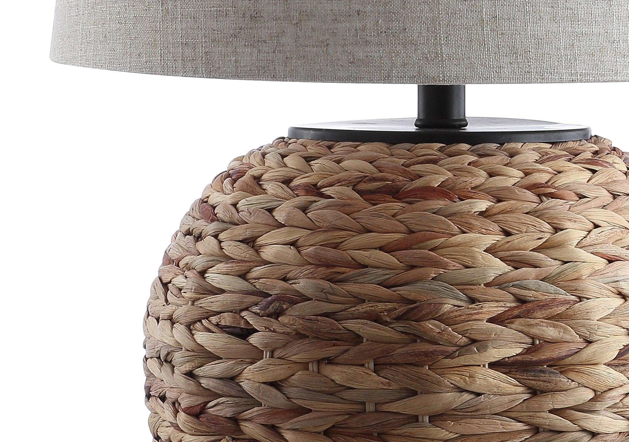 JYL6501A Alaro 24.5" Banana Leaf Basket LED Table Lamp Coastal Cottage Industrial Bedside Desk Nightstand for Bedroom Living Room Office College Bookcase LED Bulb Included, Natural