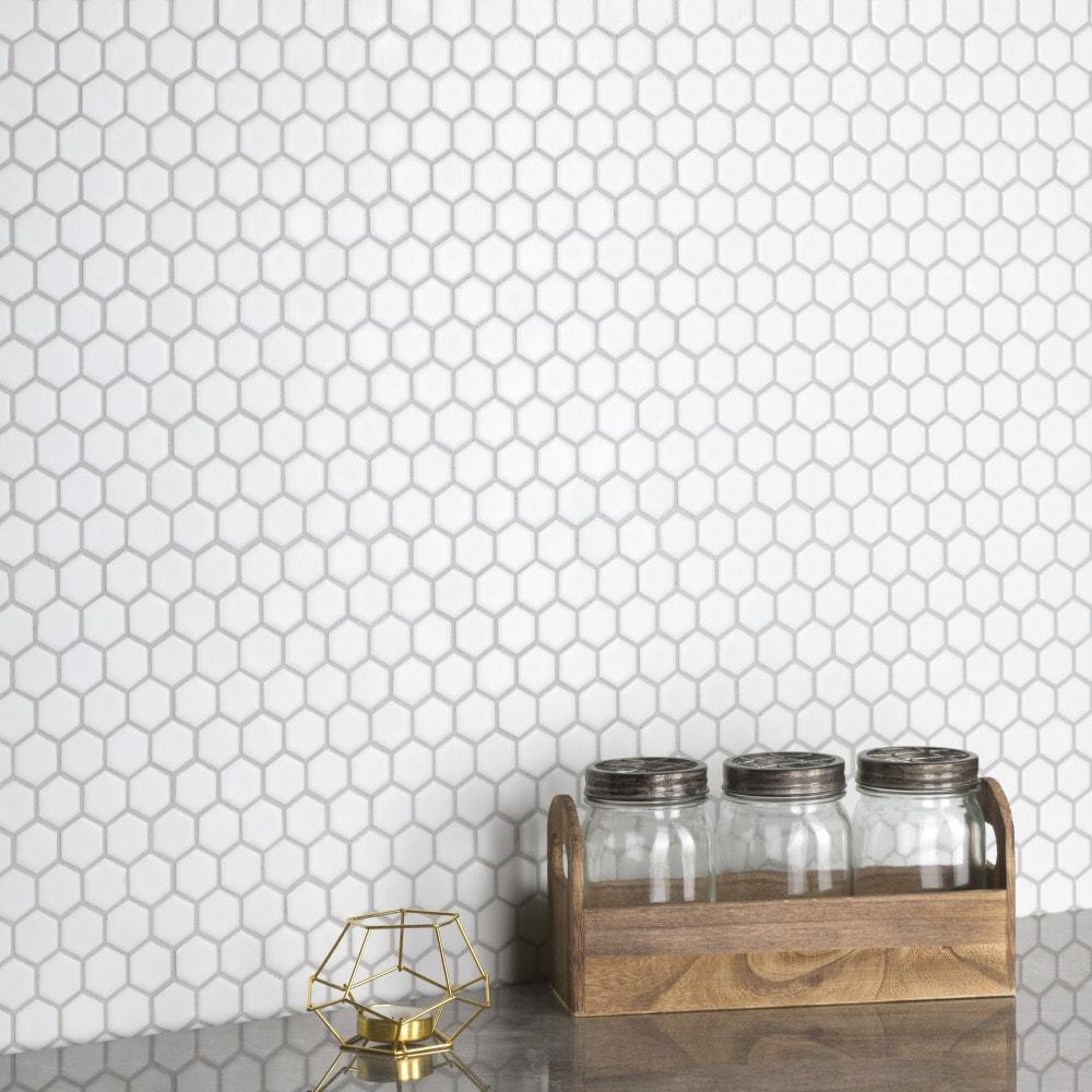 Hudson 1" Hex 11-7/8 " x 13-1/4 " Porcelain Mosaic Floor and Wall Tile