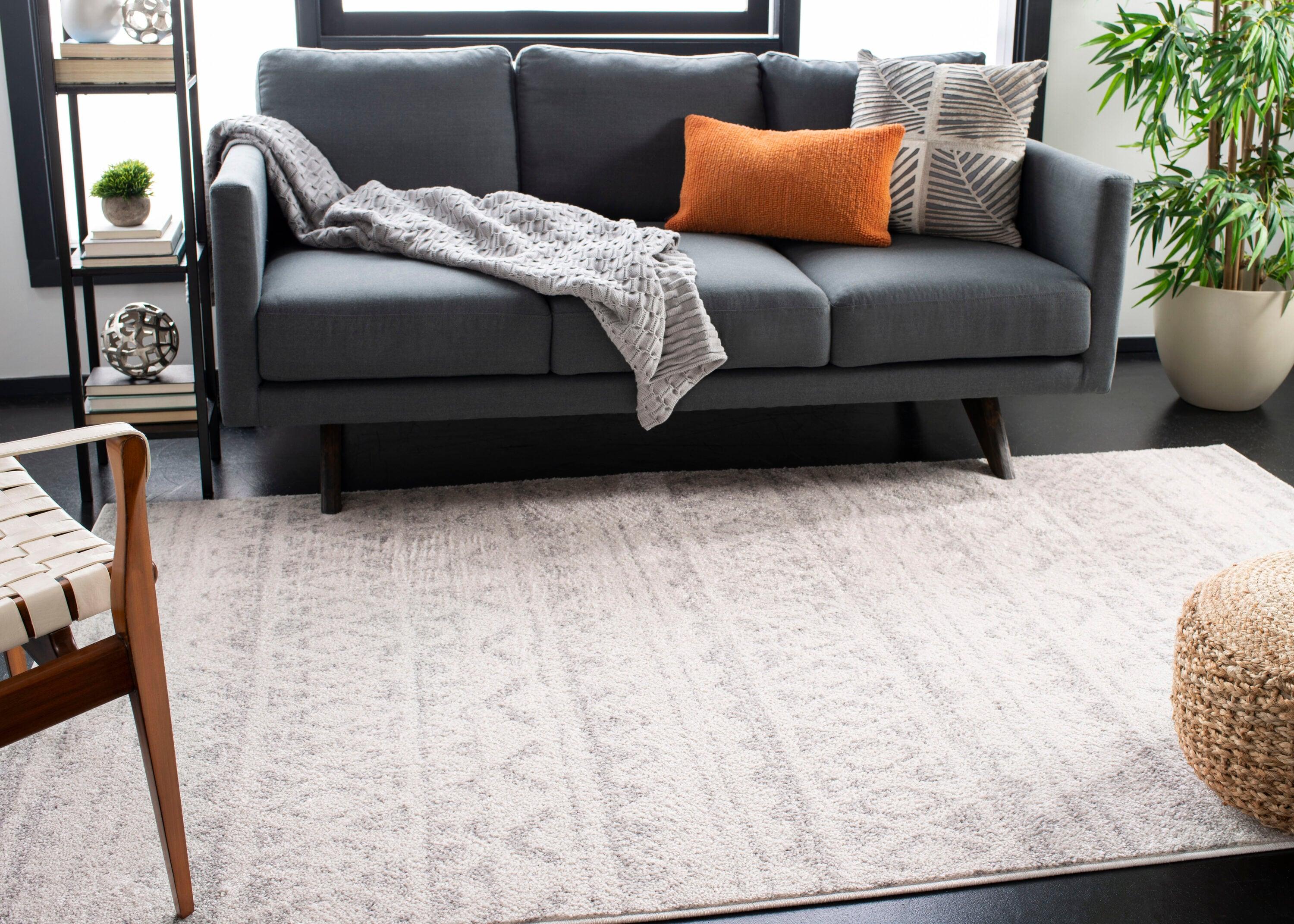 Adirondack ADR119 Machine Made Indoor Area Rug - Ivory/Silver - 6'x9' - Safavieh