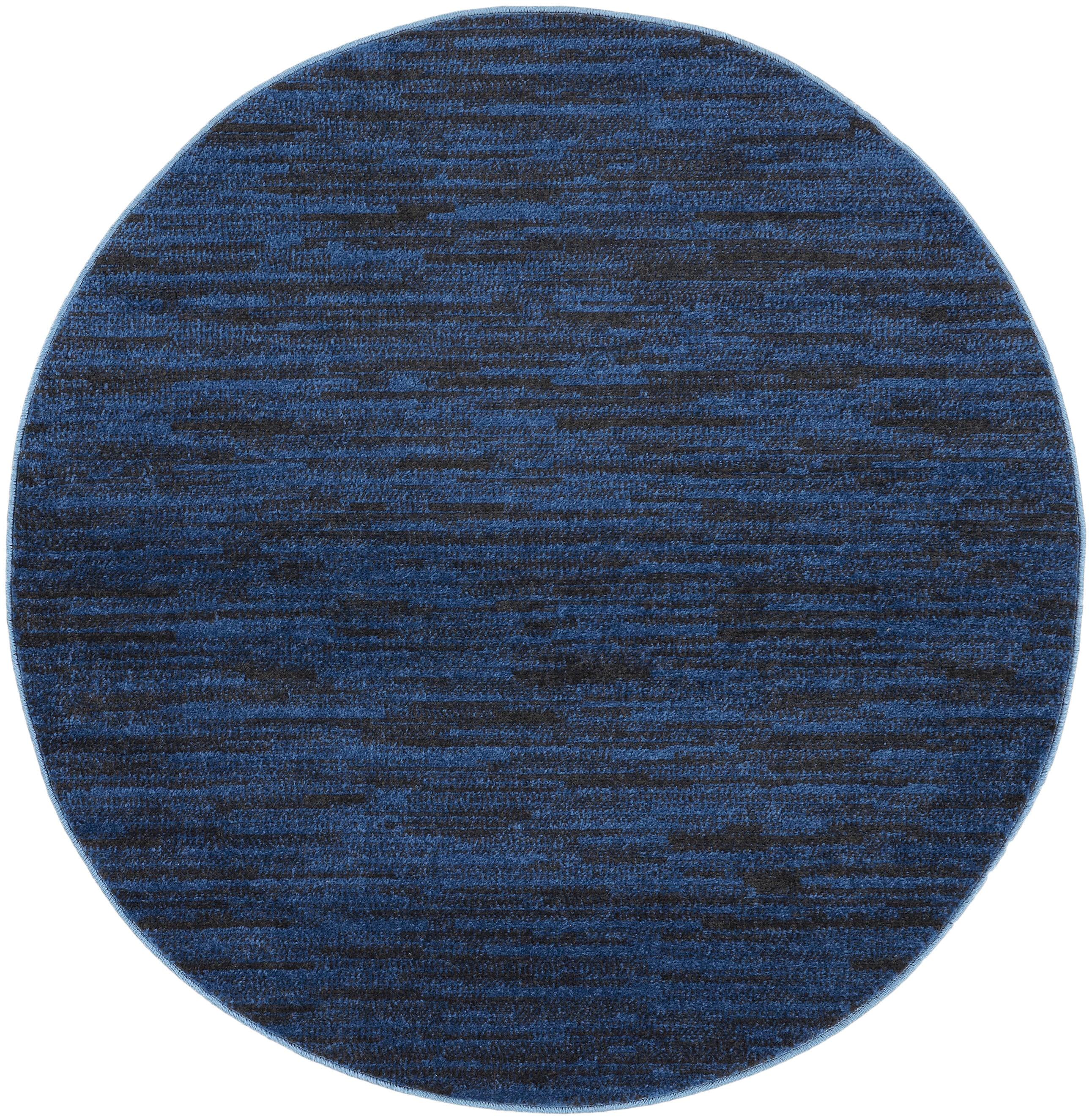 Nourison Nourison Essentials NRE01 Indoor/outdoor Area Rug - Midnight Blue 4' x round