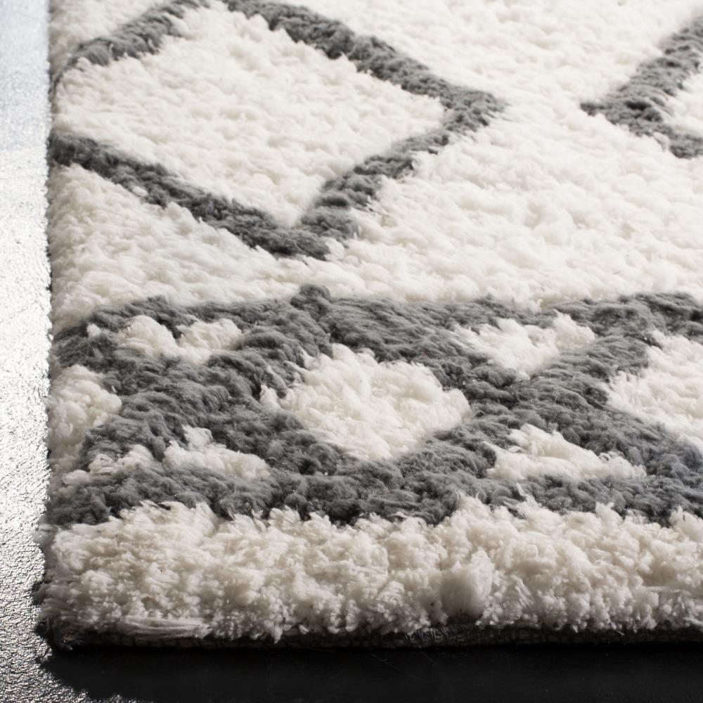 Equinox Shag EQS711 Hand Tufted Area Rug - Cream/Grey - 5'x8' - Safavieh.