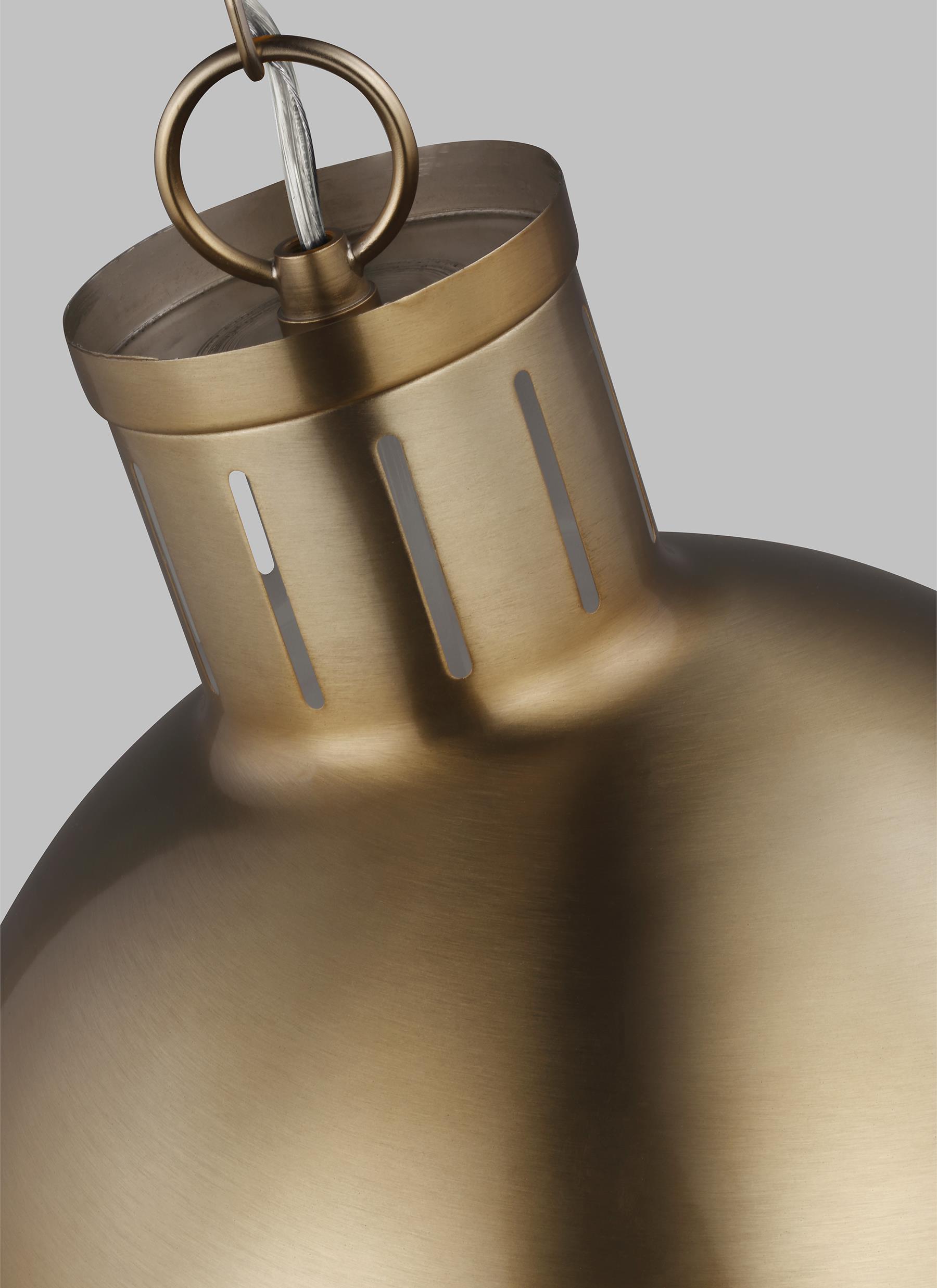 Satin Brass Globe Pendant Light with Smooth White Glass Shade