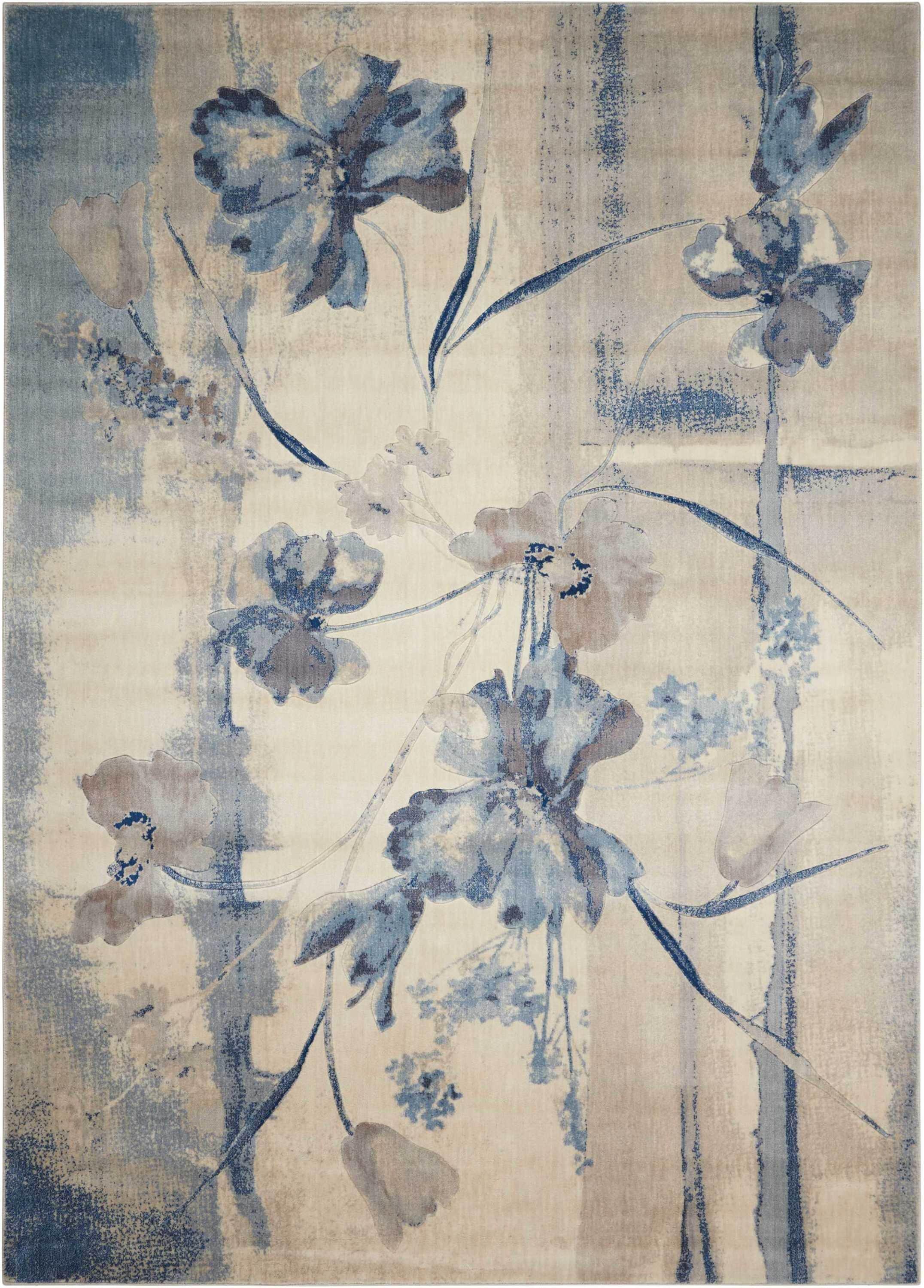 Nourison Somerset Ivory Blue Area Rug ST18 9'6" x 13'