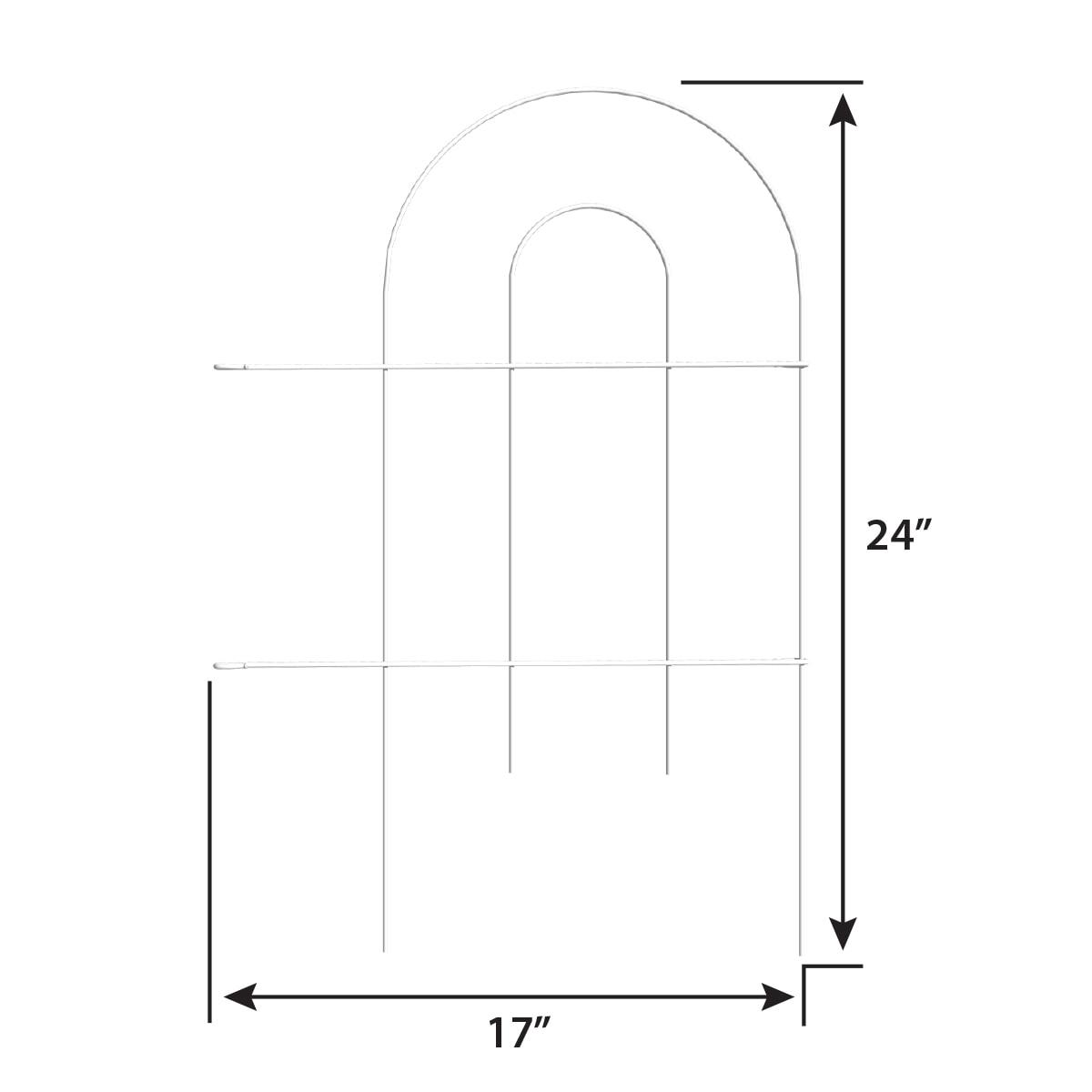 Origin Point Garden Craft Round Folding Border Fence, White, 10' L x 24" H