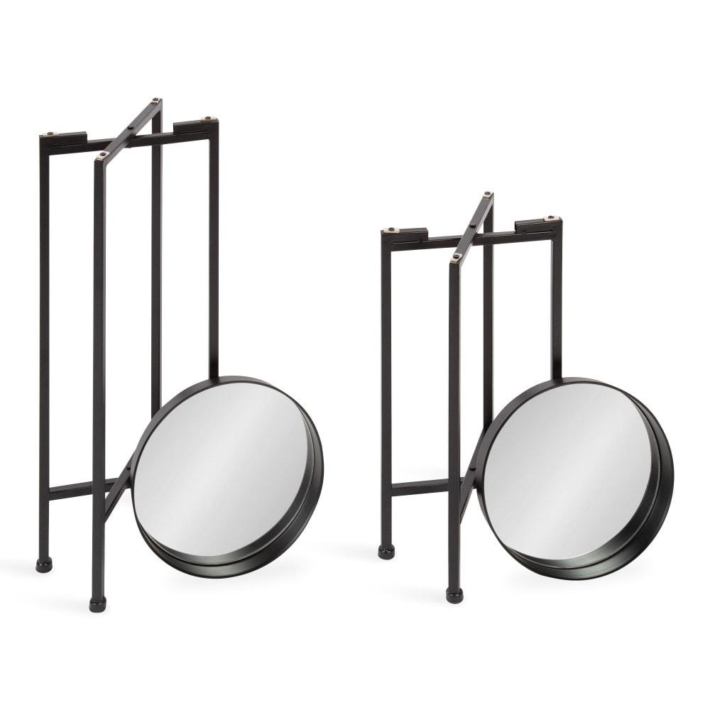 Kate and Laurel Celia Round Metal Nesting Table, 2 Piece, Black