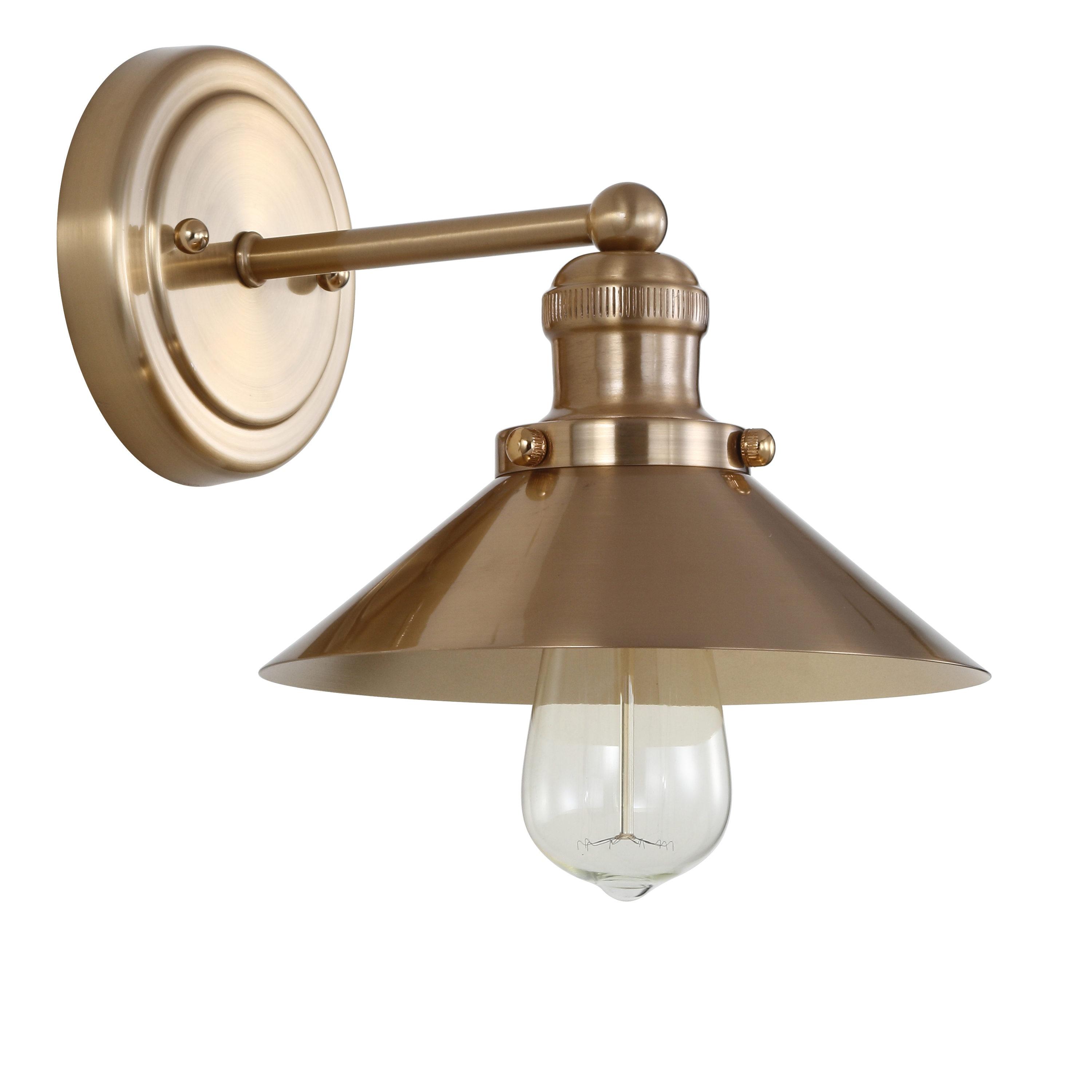 August 7.75 in. Metal Shade Brass Gold Vanity Light