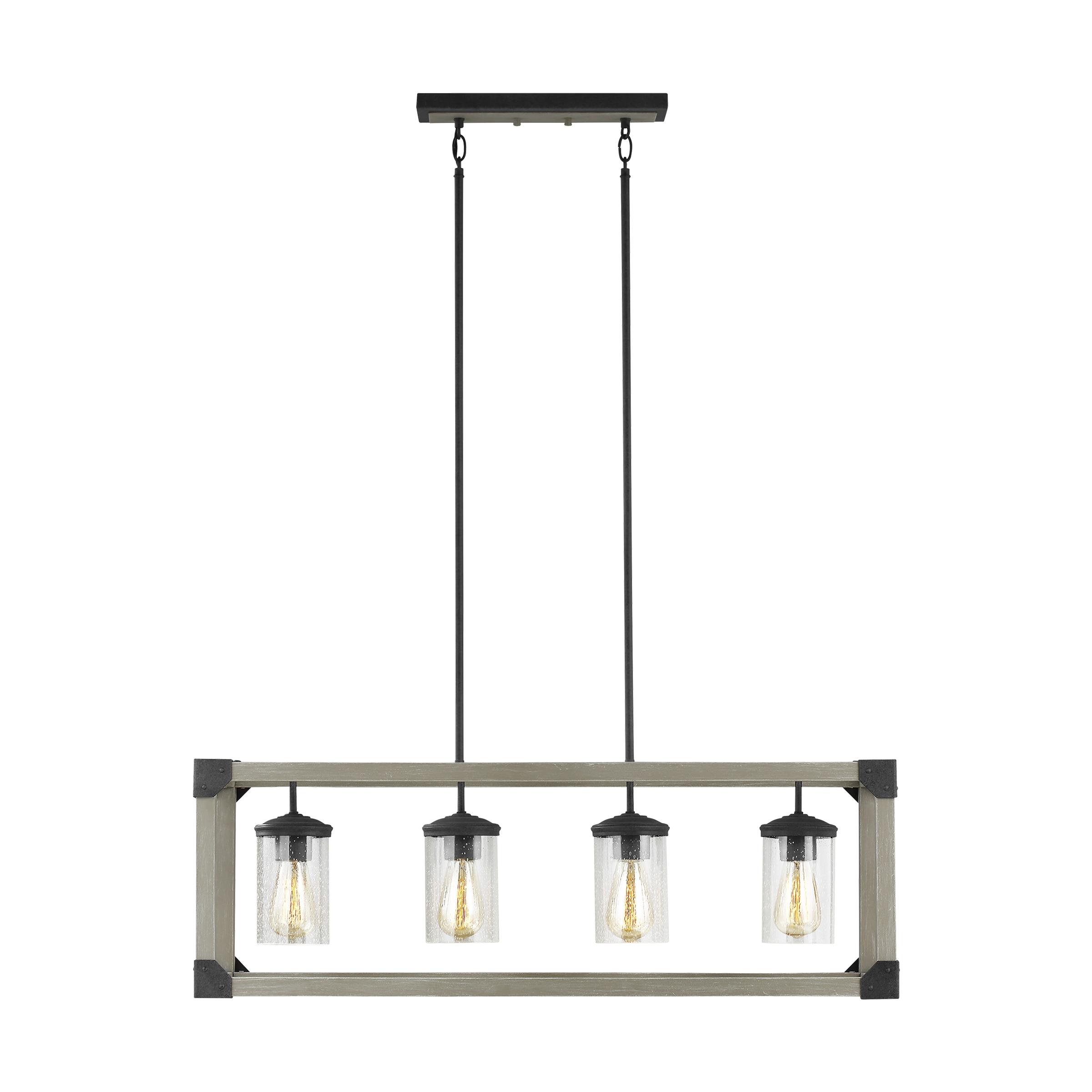 Dunning Driftwood Gray Steel 4-Light Island Chandelier