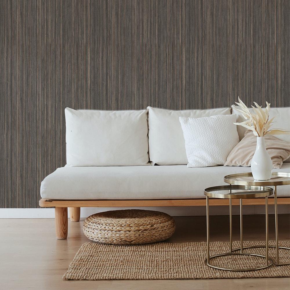 Tempaper & Co.® Faux Grasscloth Removable Peel and Stick Wallpaper, Textured Bronze, 28 sq. ft.: Vinyl, Self-Adhesive, Thin Stripe Pattern