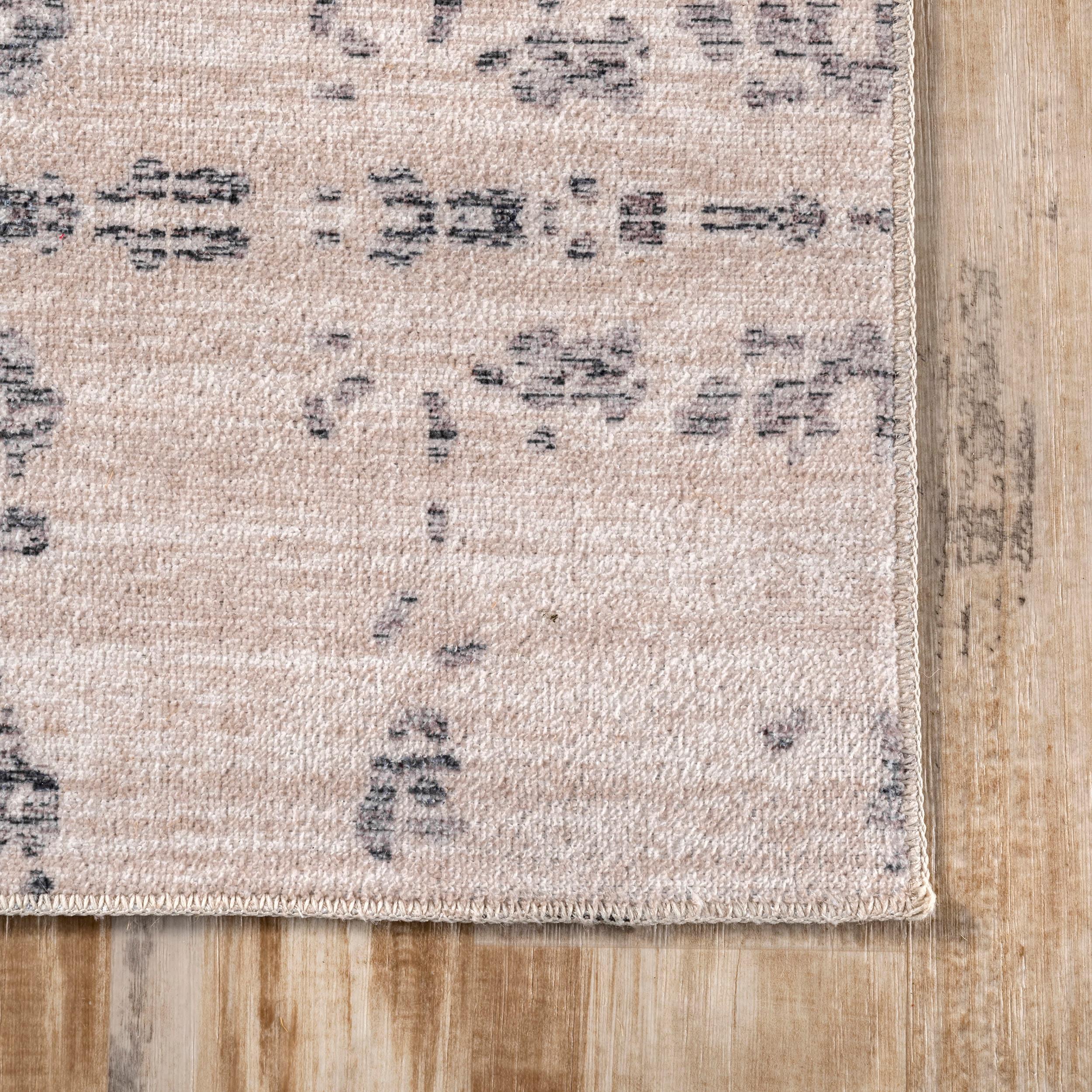 Nuloom Ariana Abstract 5x8 Machine Washable Indoor Area Rug for Living Room Bedroom Dining Room Kitchen, Grey/Beige