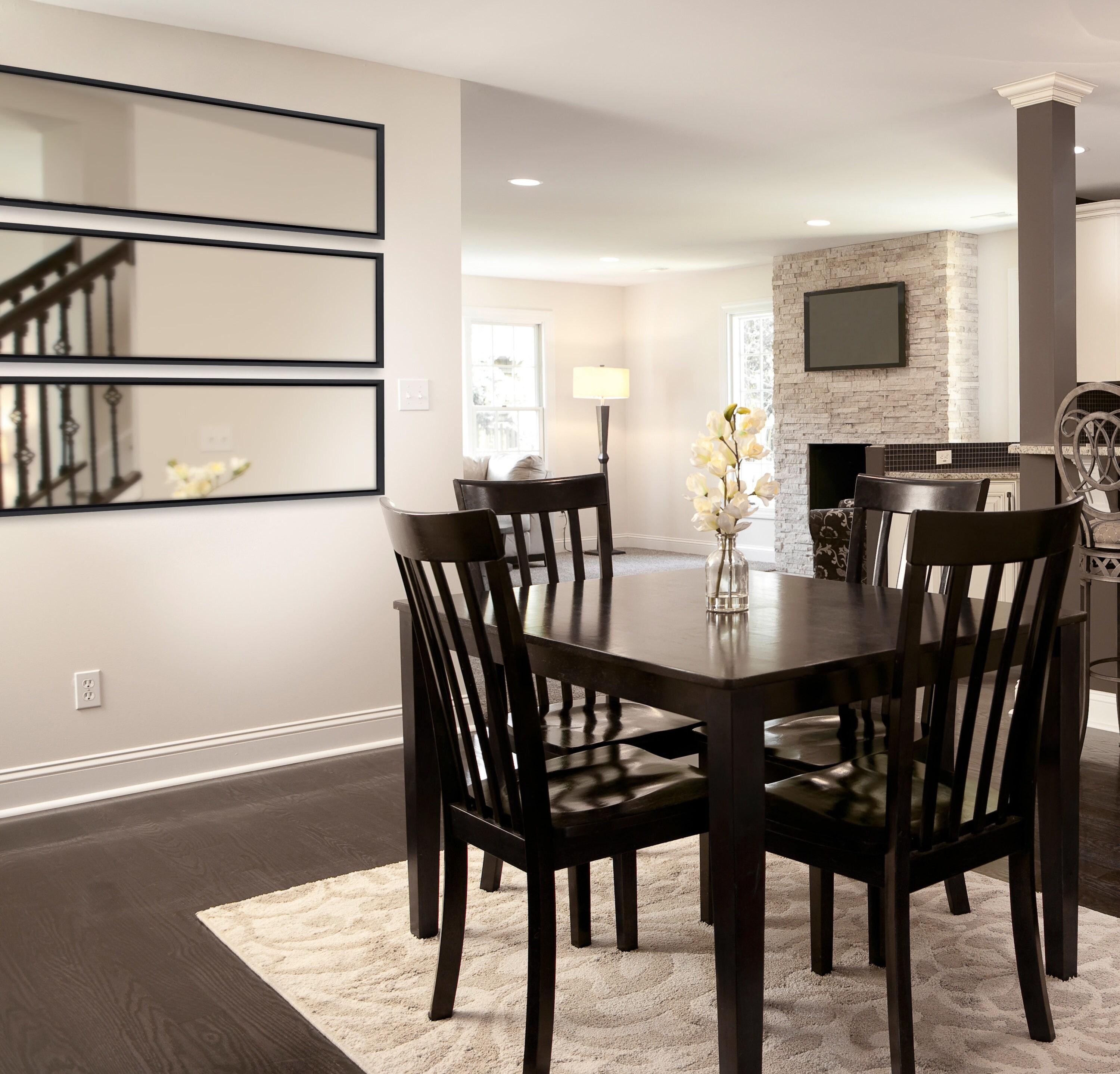 16" x 48" Evans Framed Wall Panel Mirror Black - Kate and Laurel: Contemporary Full Body, Floating Design, Easy Mount