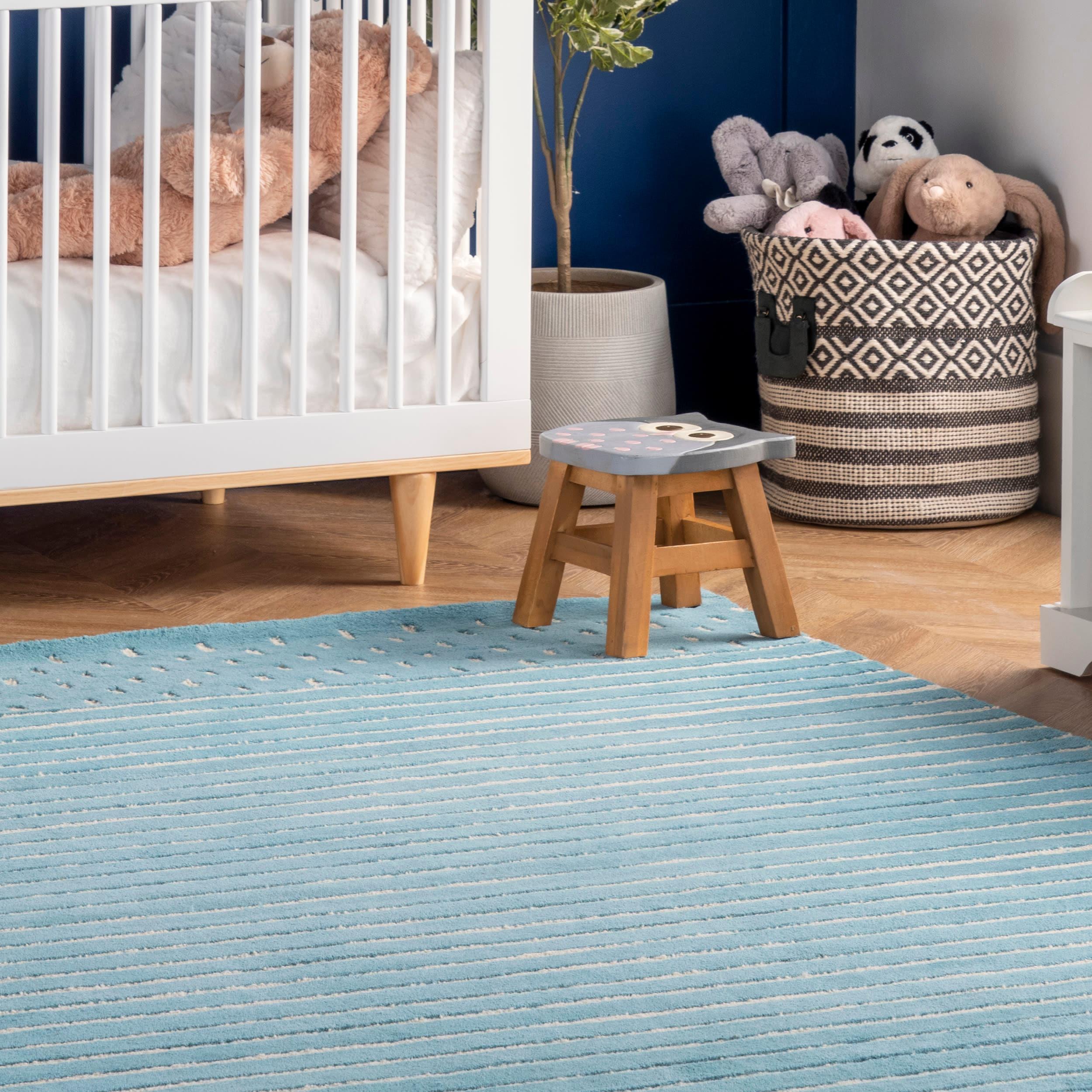 Nuloom Mandia Striped Wool Area Rug, 4' x 6', Baby Blue