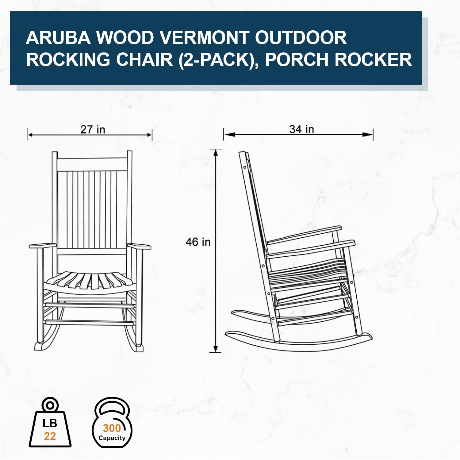 Shine Company Traditional Hardwood Indoor/Outdoor Patio Porch Rocker in Blue