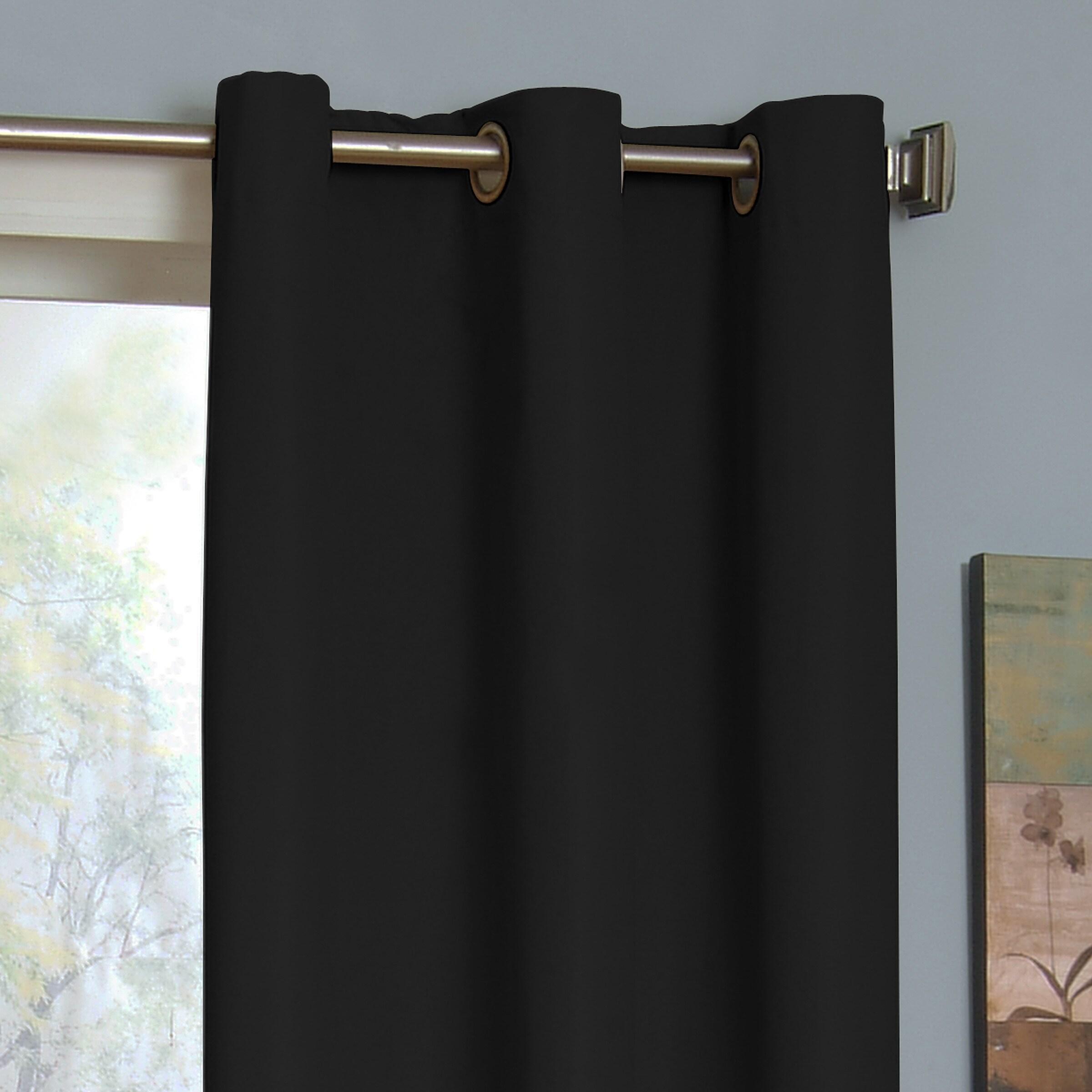 Eclipse Microfiber Blackout Grommet Curtains, Solid Thermaback Window Curtains