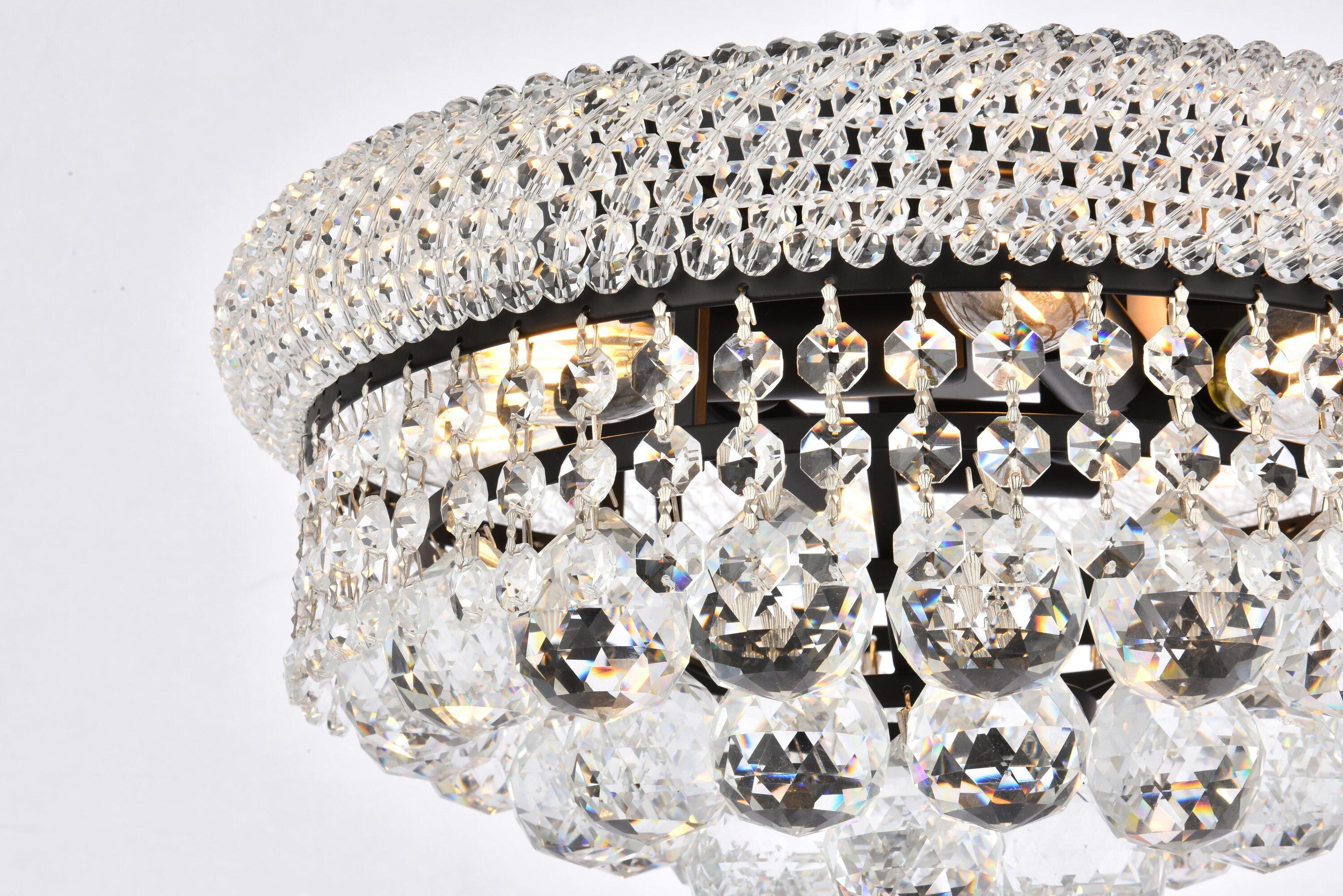Elegant Lighting Primo 14 inch black flush mount