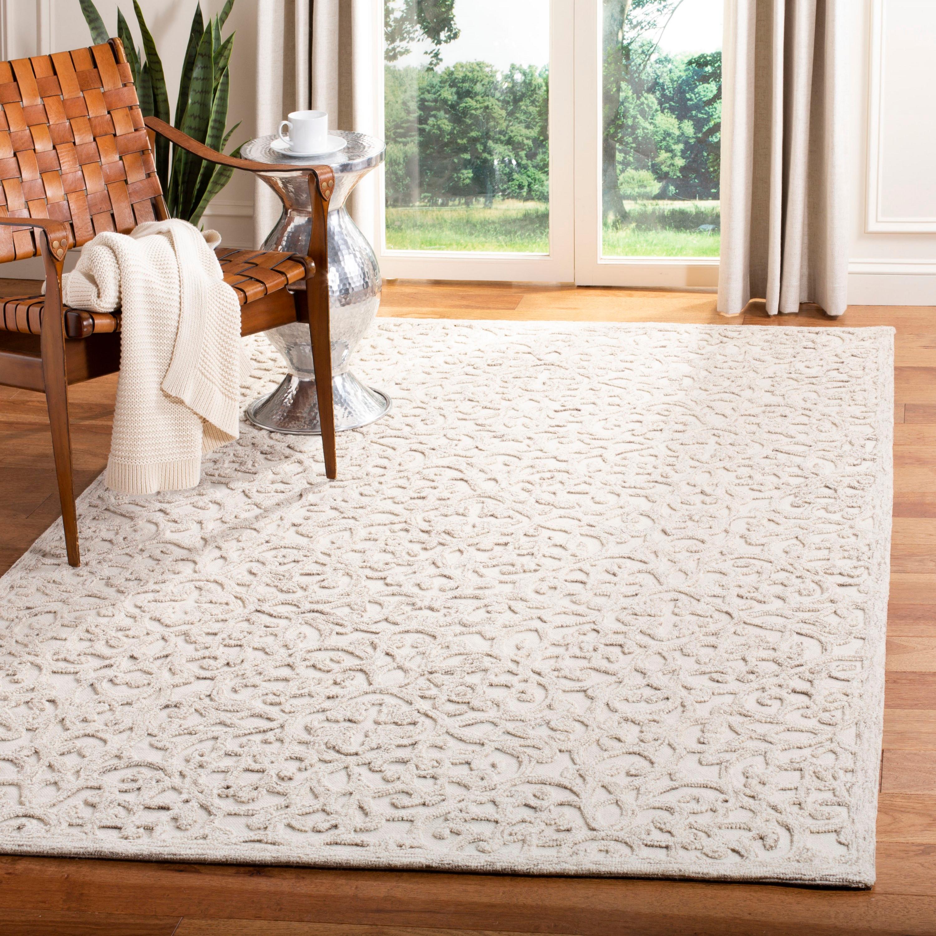 Trace TRC103 Hand Tufted Accent Rug - Camel/Ivory - 2'3"x4' - Safavieh.