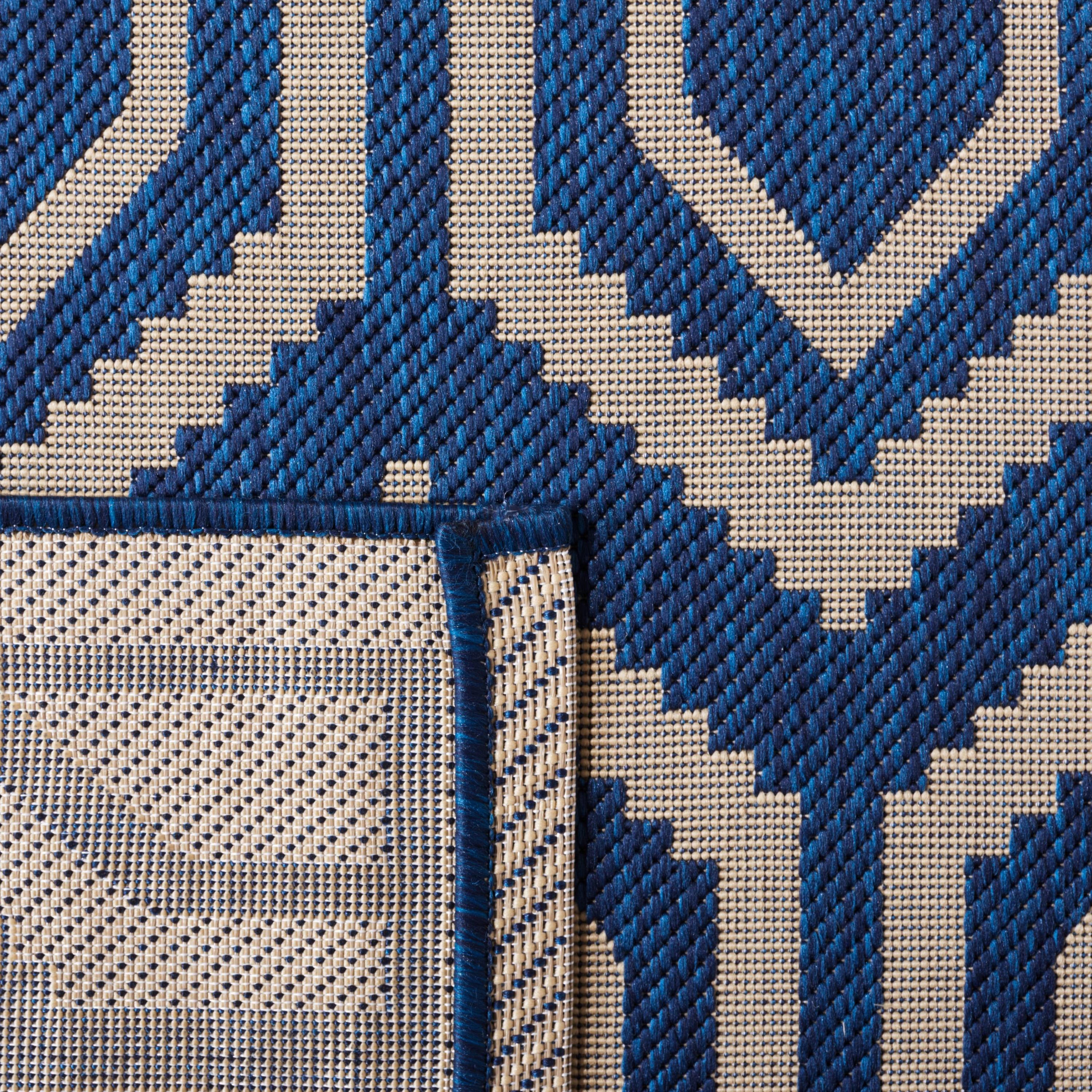 Courtyard CY6902 Power Loomed Indoor and Outdoor Area Rug - Navy/Beige - 9'x12' - Safavieh
