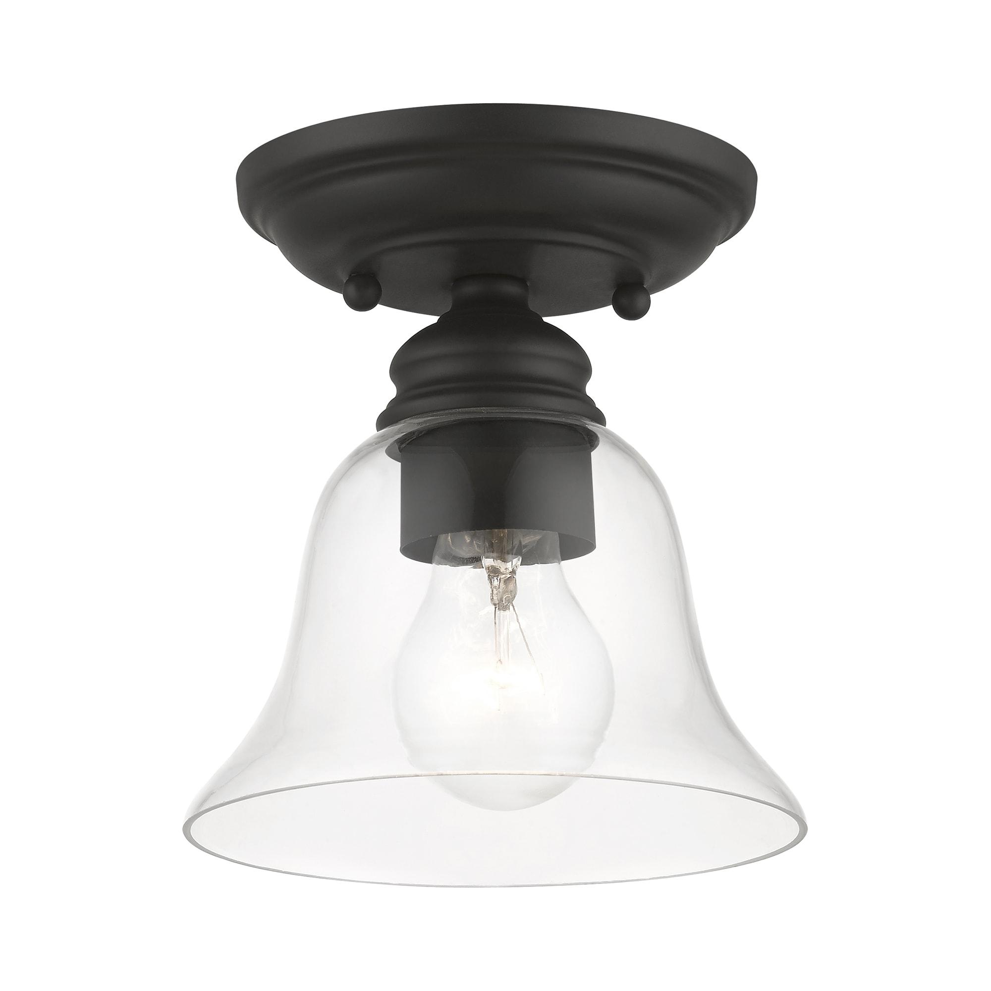Livex Lighting Moreland 1 - Light Semi-Flush Mount in  Black