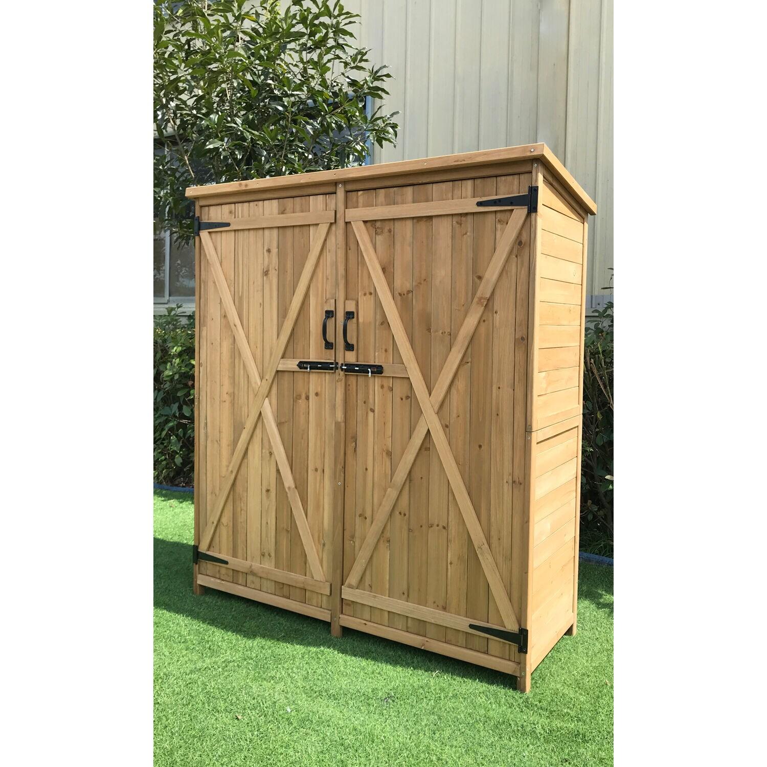 5 ft. W x 1 ft. 5 in. D Solid Wood Storage Shed