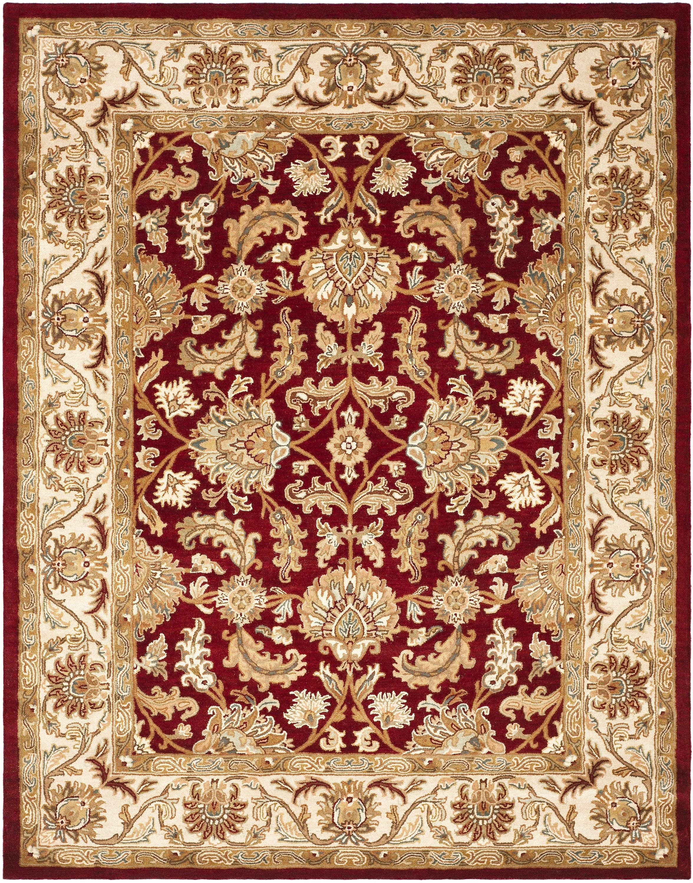 SAFAVIEH Heritage Valery Traditional Wool Area Rug, Red/Ivory, 9' x 12'