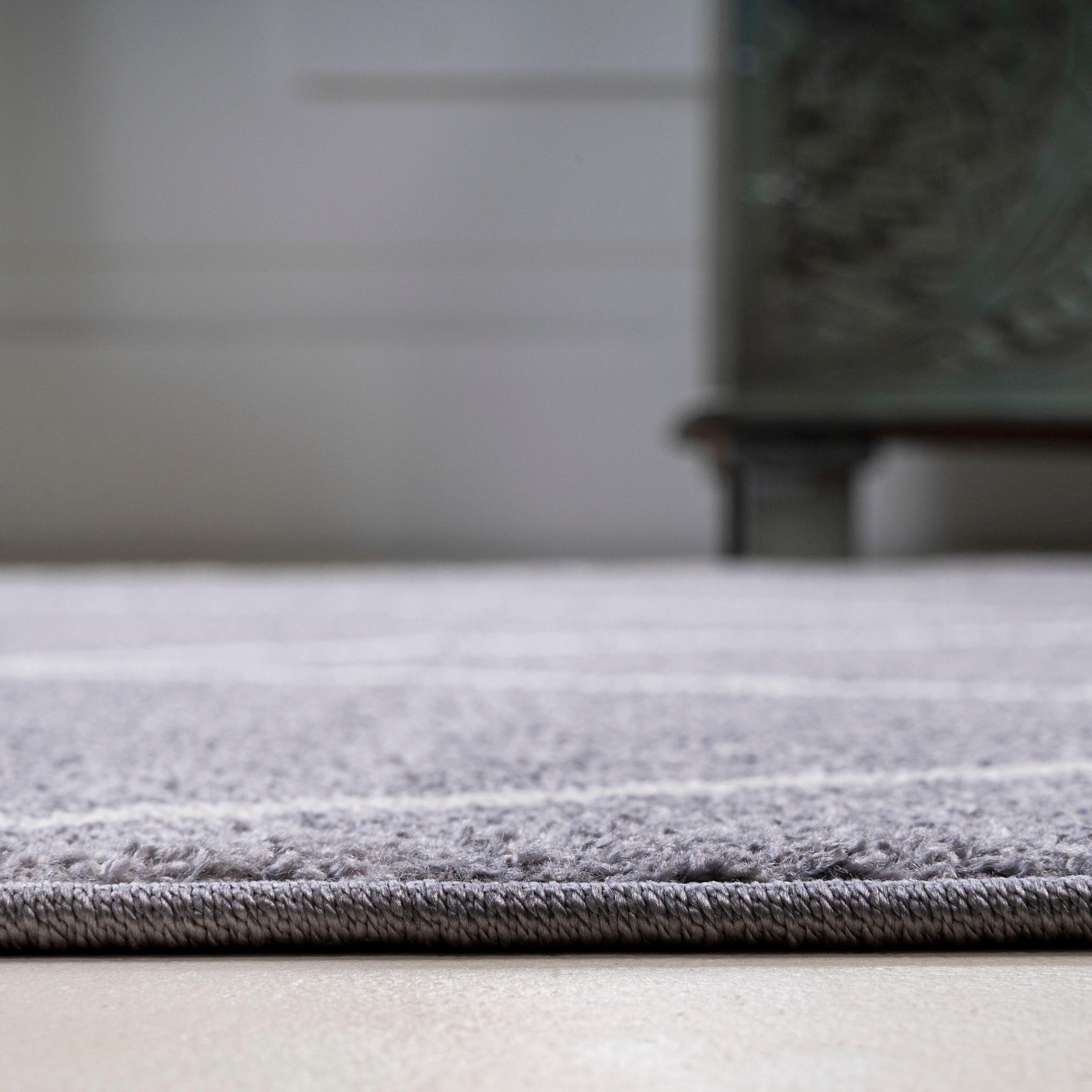 5'x8' Cole Minimalist Diamond Trellis Area Rug, Gray/White - JONATHAN Y