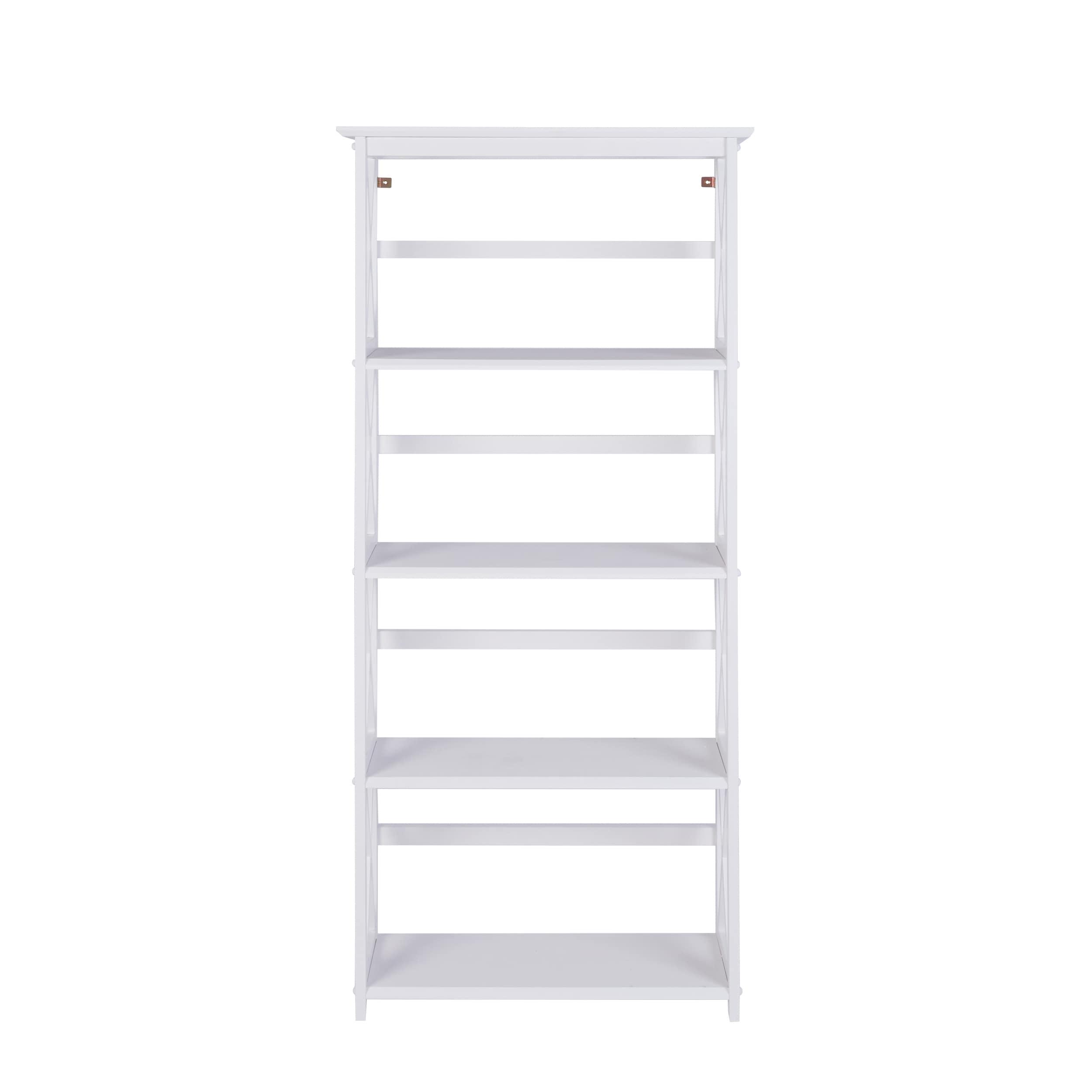 Casual Home Montego Shelf Bookcase-Color:White,Size:5-Shelf
