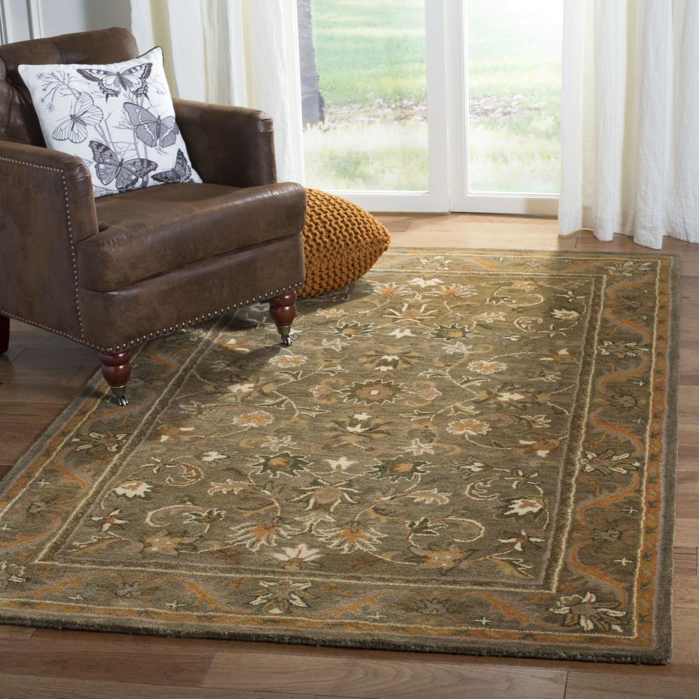 Antiquity AT52 Hand Tufted Indoor Area Rug - Olive/Gold - 5'x8' - Safavieh