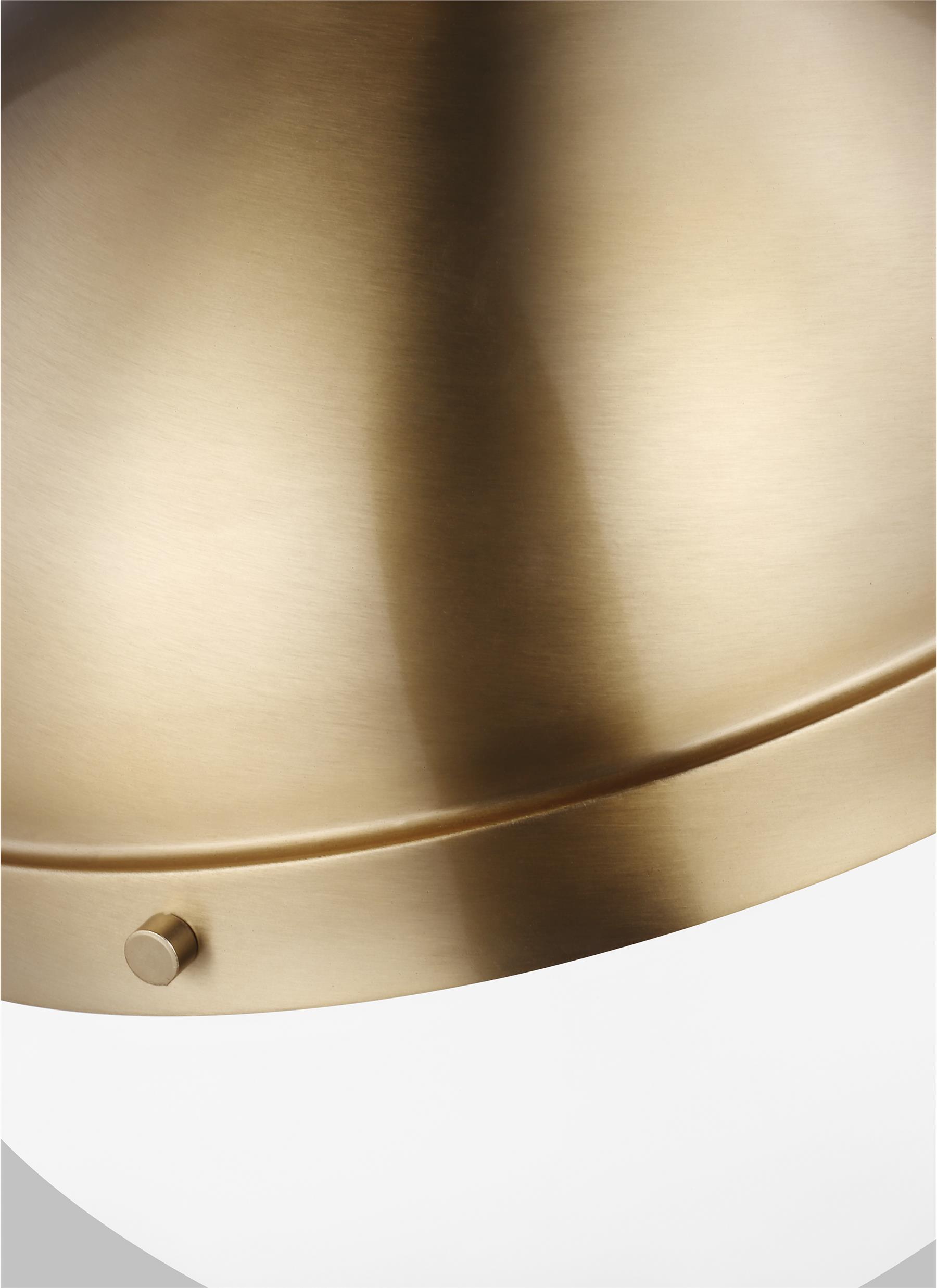 Satin Brass Globe Pendant Light with Smooth White Glass Shade