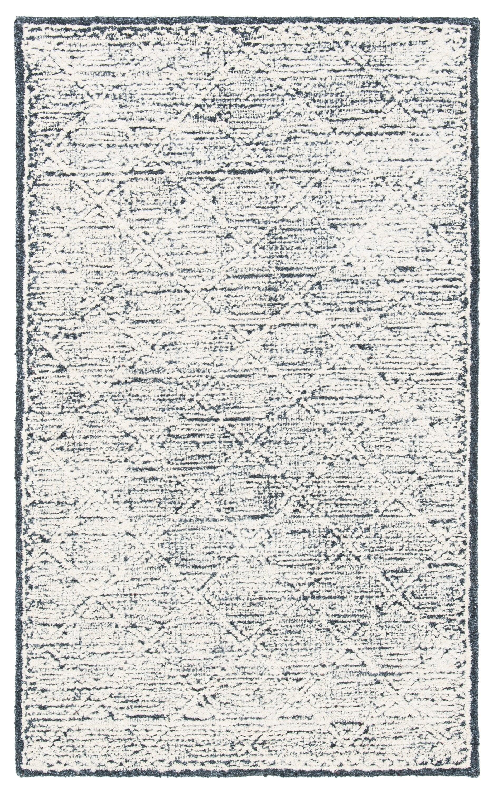 Roslyn ROS801 Hand Tufted Area Rug - Black/Ivory - 3'x5' - Safavieh.
