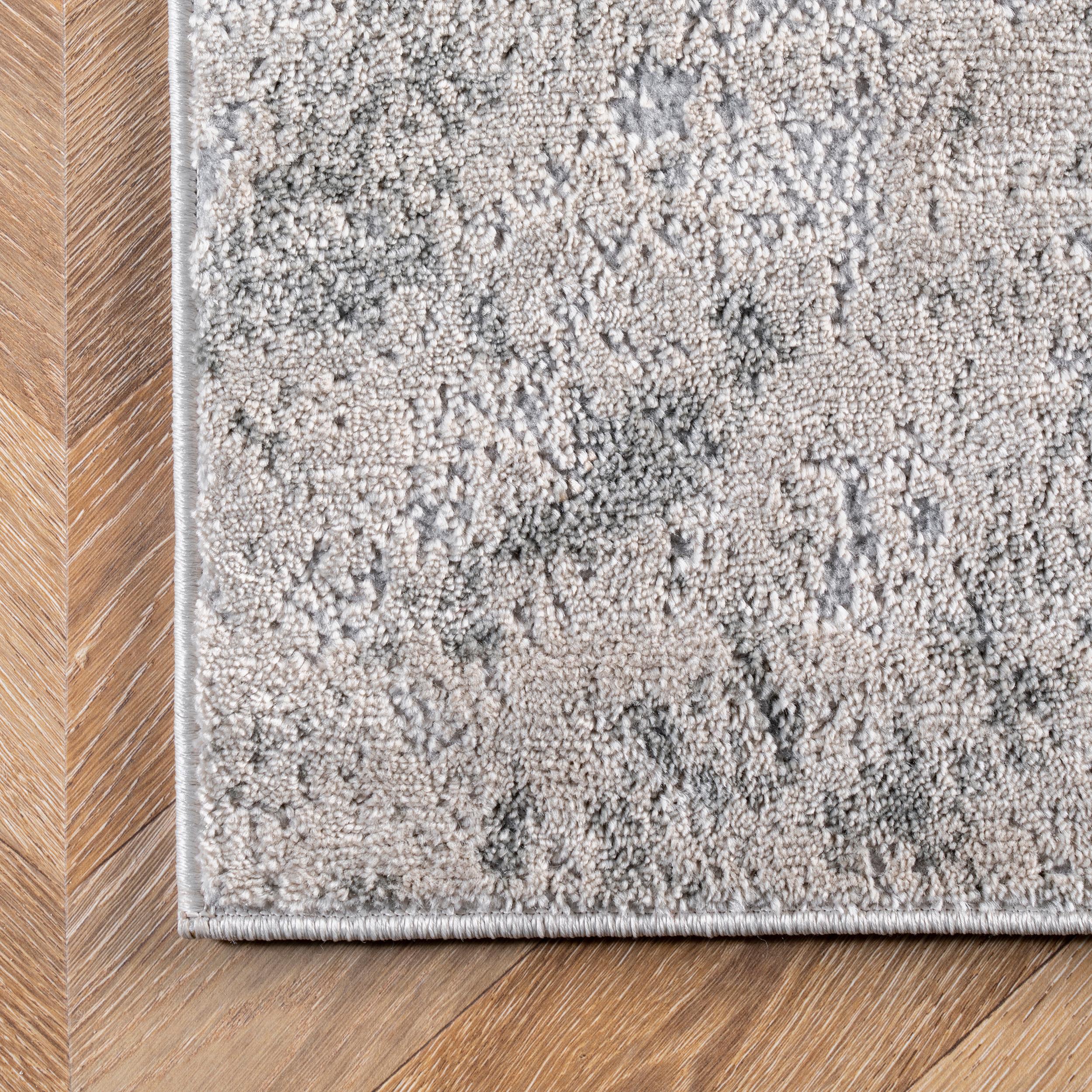 Nuloom Cyn Abstract 8 Square Indoor Area Rug for Living Room Bedroom Dining Room Kitchen, Silver/Ivory