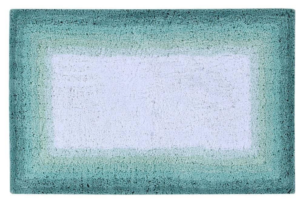 21"x34" Torrent Collection 100% Cotton Bath Rug Turquoise - Better Trends: Machine Washable, Tufted, Spray Latex Backing