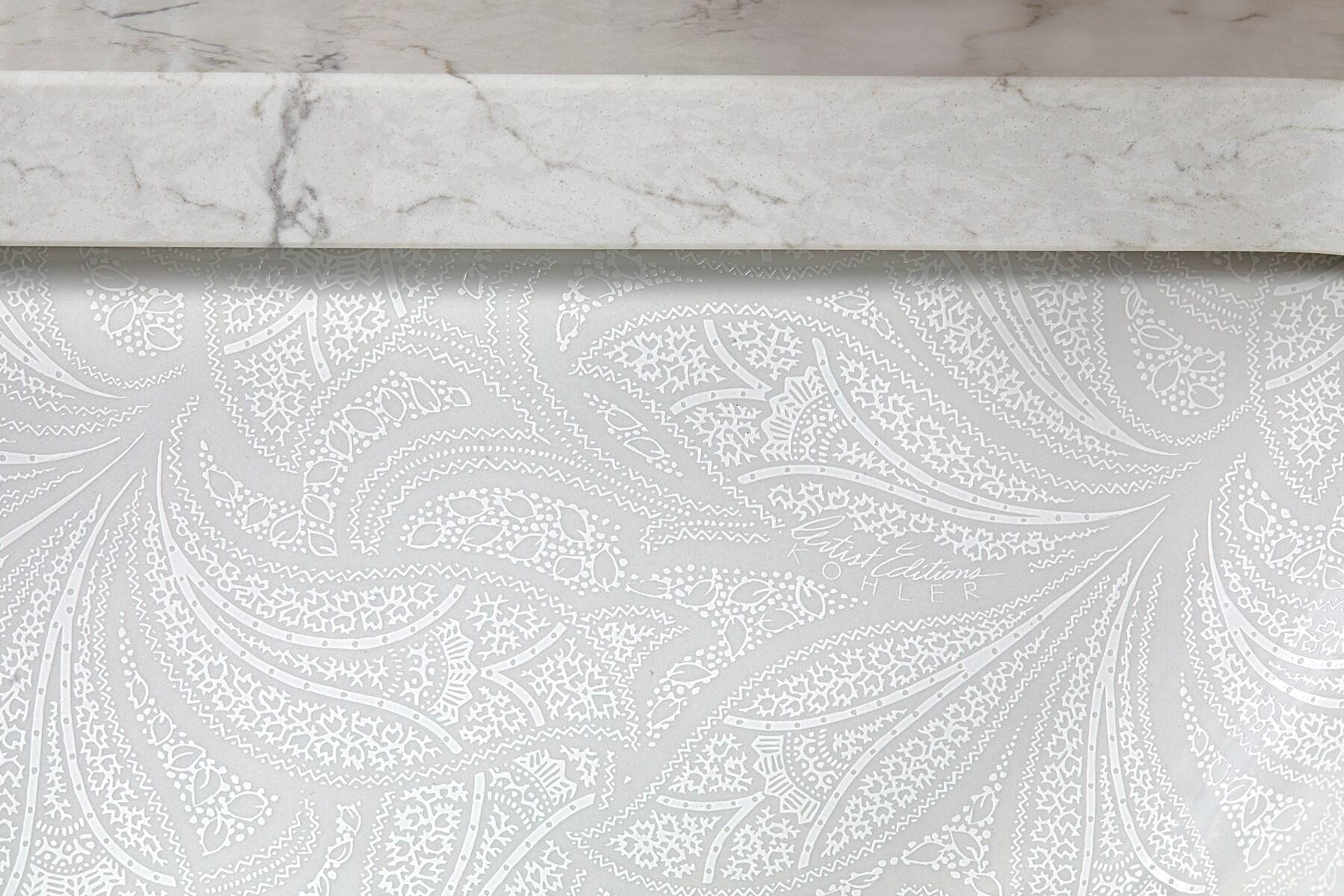 Kohler Sartorial Paisley Caxton, Artist Editions Rectangle Undermount Bathroom Sink