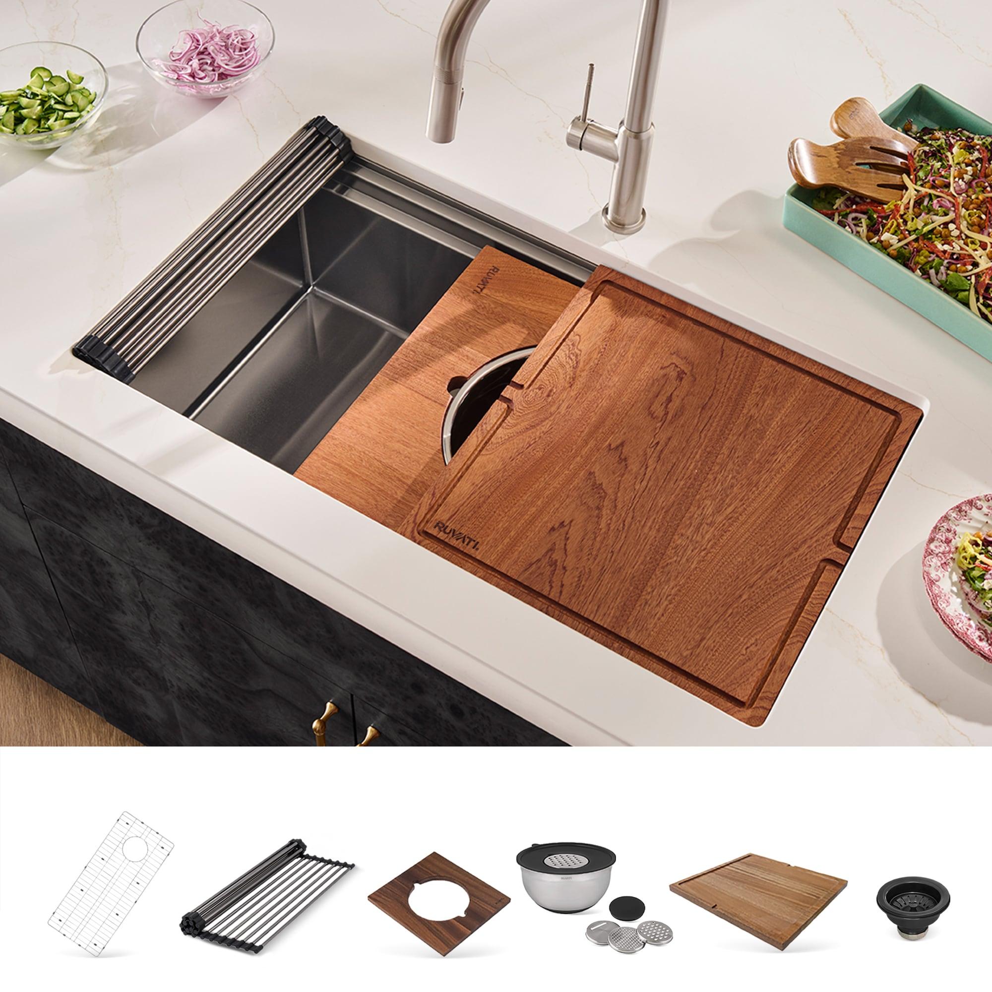 Ruvati Ruvati 20 x 14 inch Semi-Recessed Drop-in Topmount Rectangular Bathroom Sink RVH6222BL