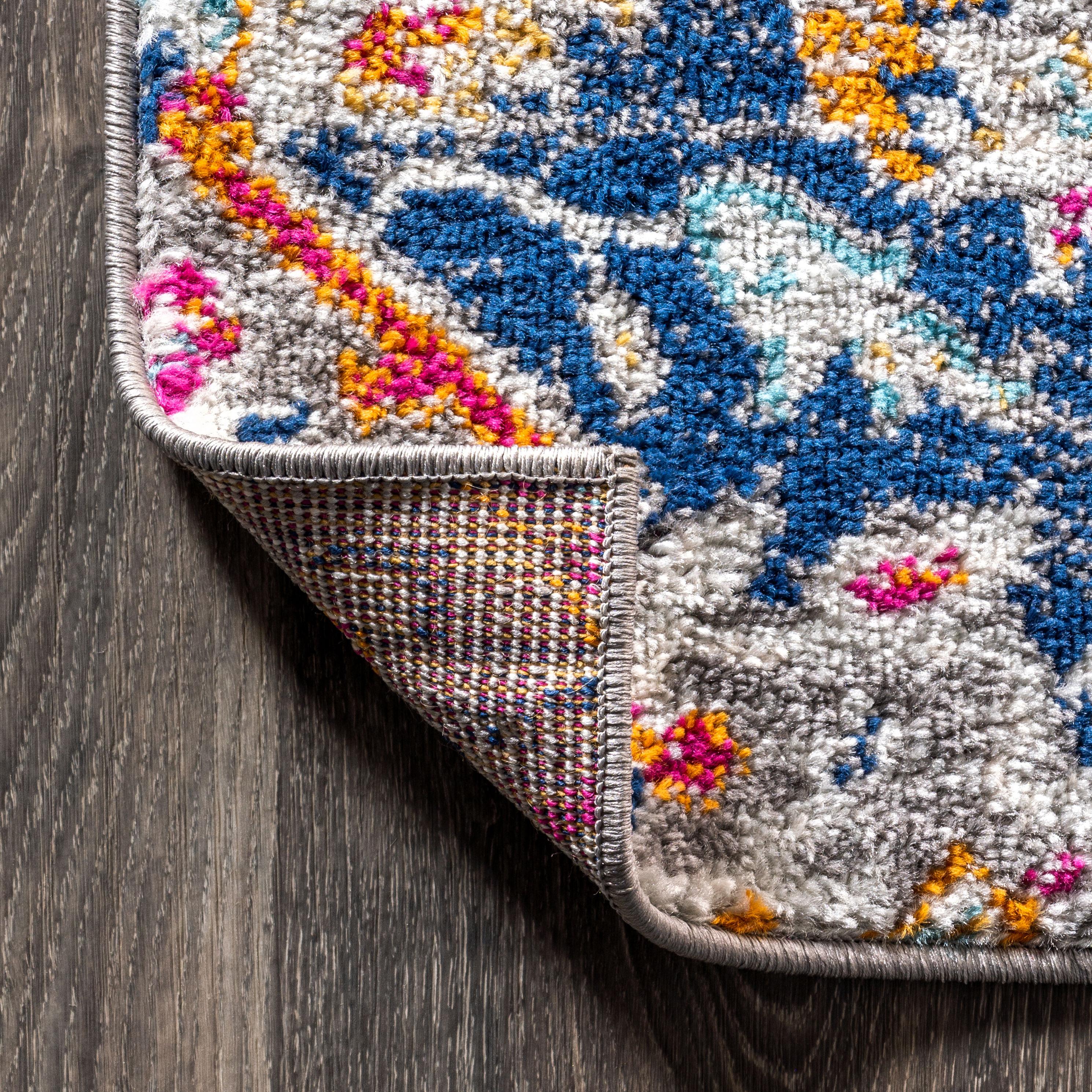 JONATHAN Y Bohemian FLAIR Boho Vintage Medallion Blue/Multi 3 ft. x 5 ft. Area Rug
