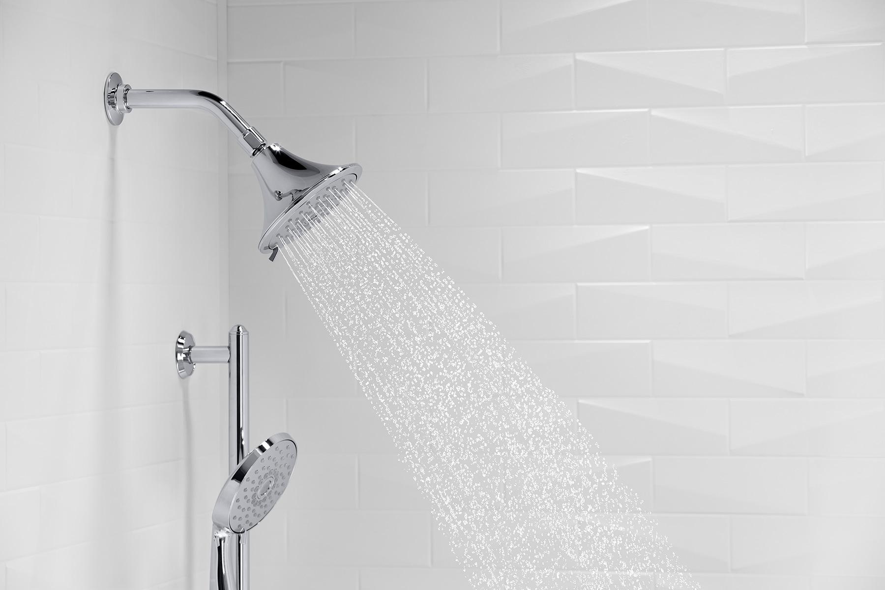 Forte 2.5 gpm Multifunction Wall Mount Showerhead, Three Spray Settings, 5.5" High Pressure Spray Head