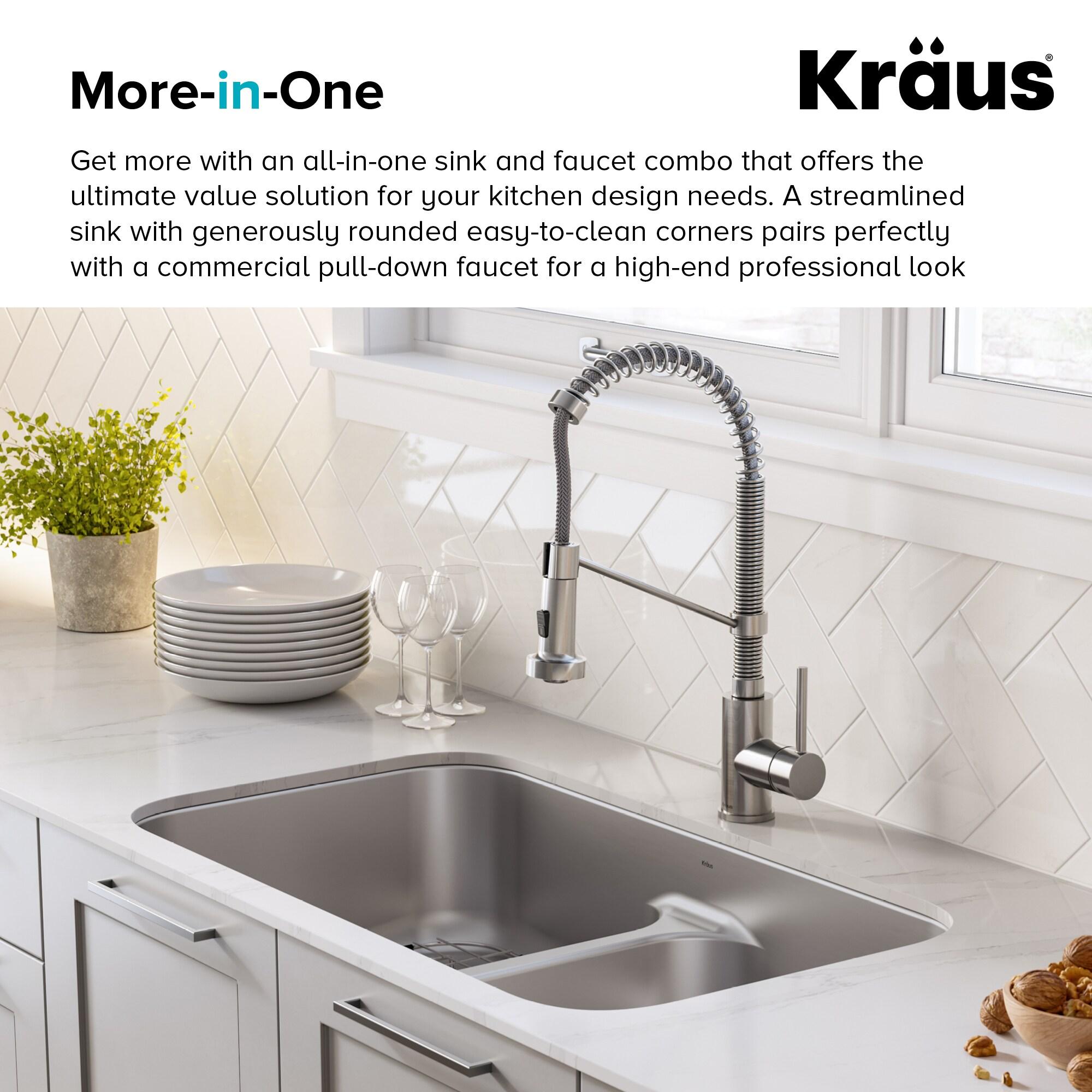 Ellis 32" L x 19" W Double Basin Undermount Kitchen Sink with Faucet