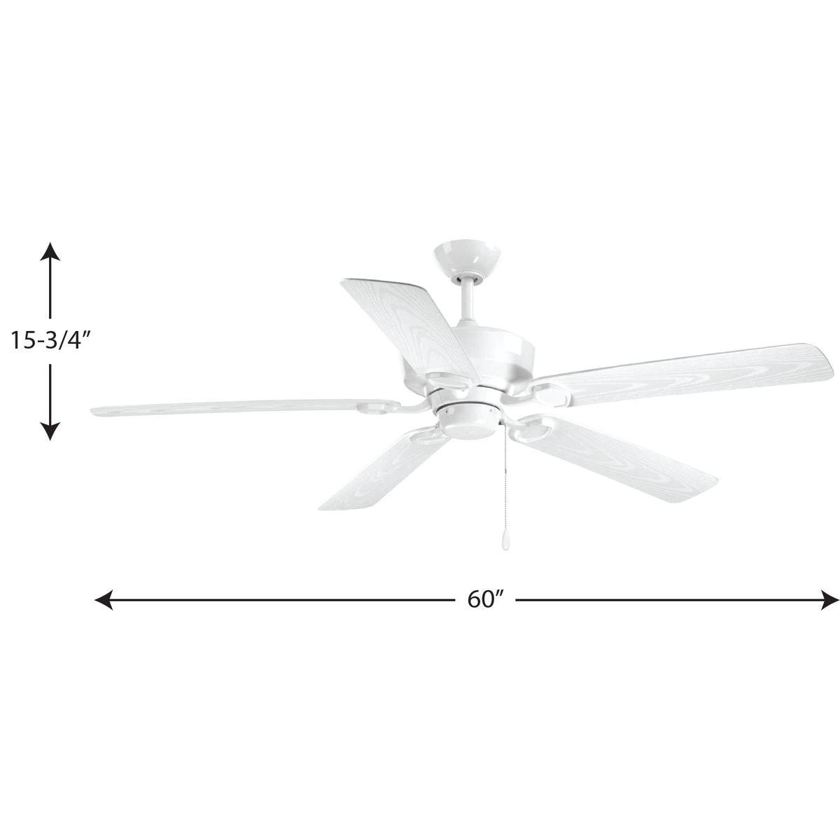 P2562-30-Progress Lighting-Lakehurst - Wide - Ceiling Fan in New Traditional style - 60 Inches wide by 15.75 Inches high-White Finish