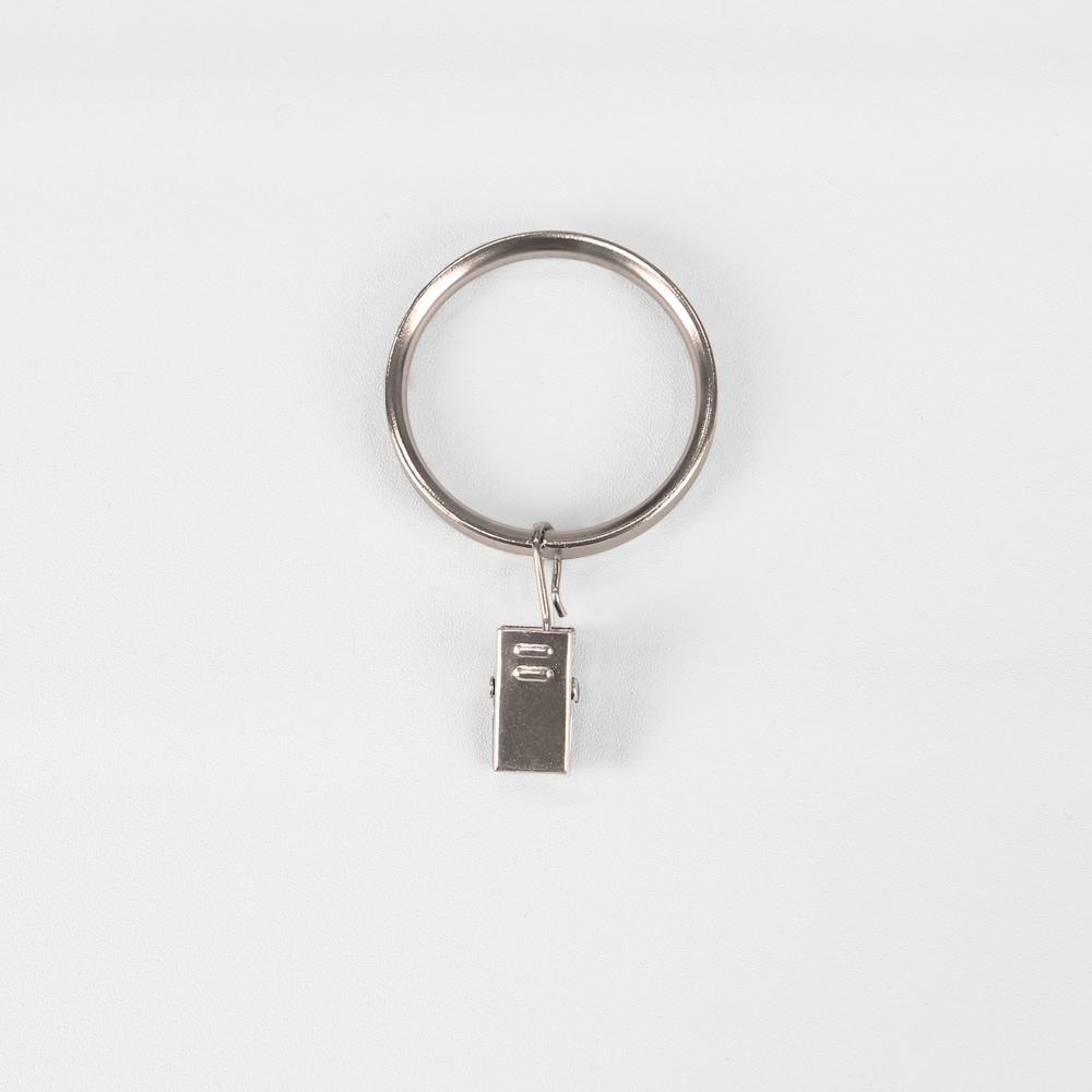 Rod Desyne 10 Curtain Rings With Clips 1-3 By 8 Inch I.D