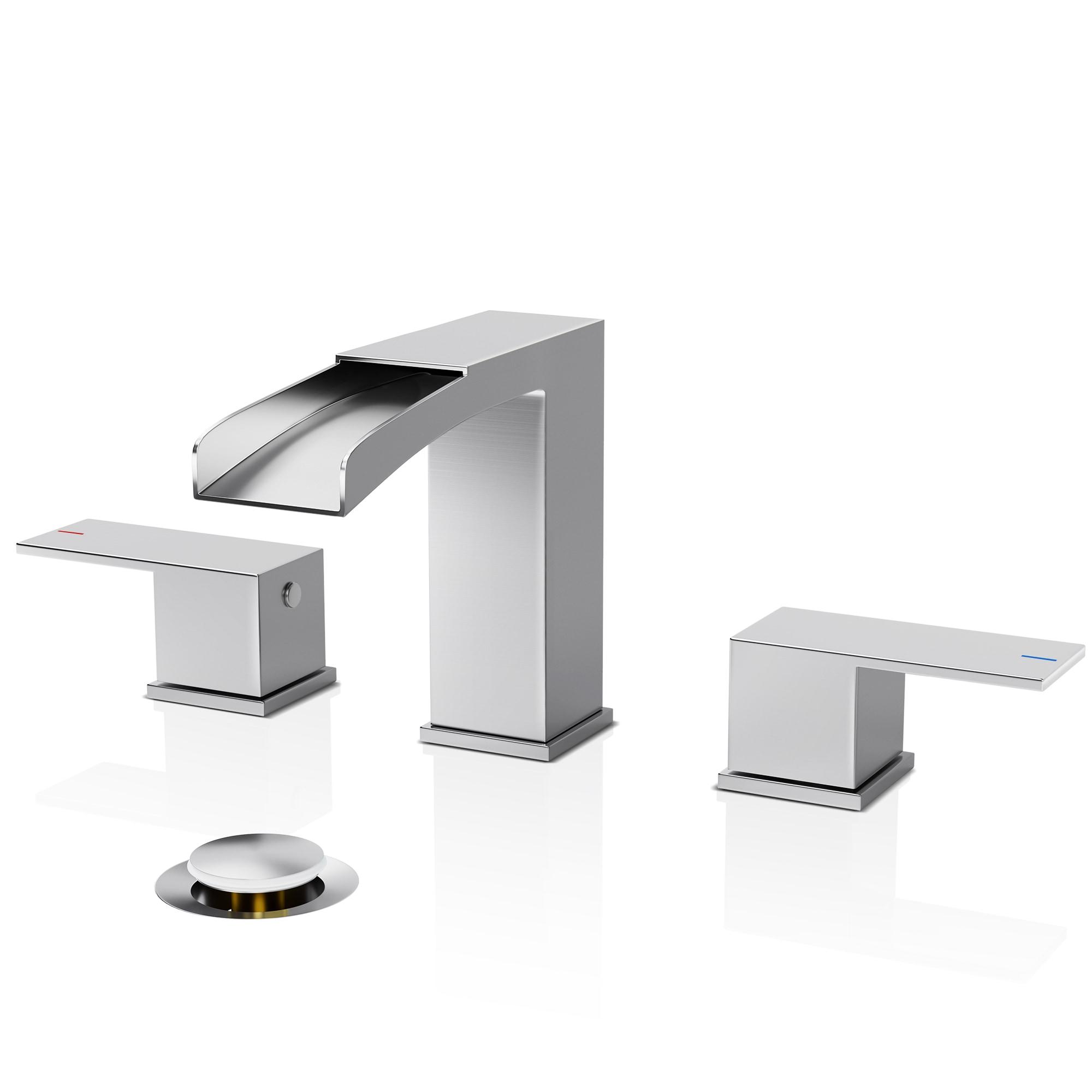 Widespread 2-handle Bathroom Faucet with Drain Assembly