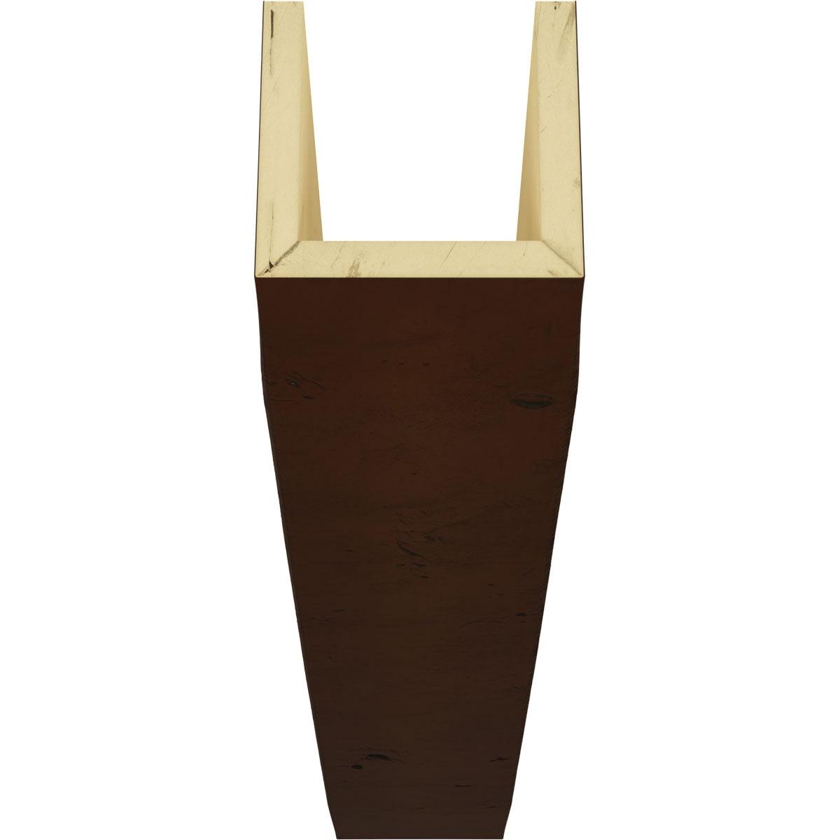 4"W x 12"H x 20'L 3-Sided (U-beam) Knotty Pine Endurathane Faux Wood Ceiling Beam, Hickory