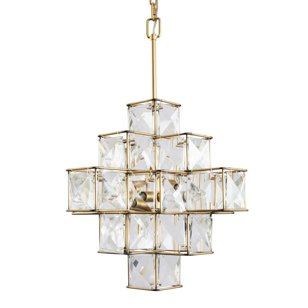 Elegant Calypso Gold Crystal Chandelier with Adjustable Chain