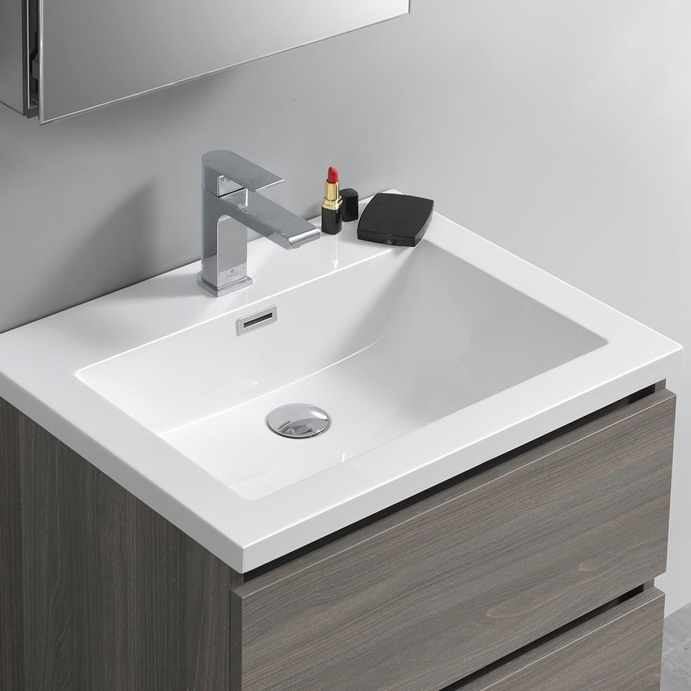 Lazzaro 24" Freestanding Modern Bathroom Vanity with Integrated Single Sink - Faucet Not Included